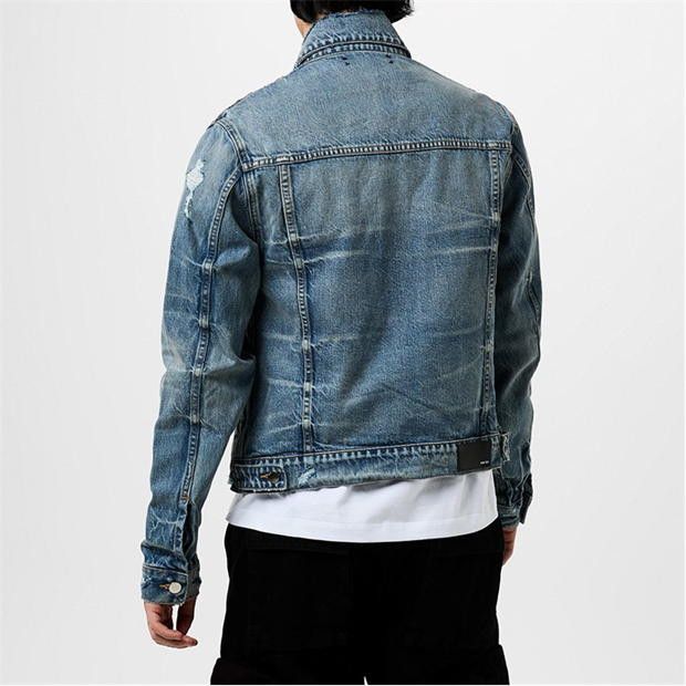 Amiri AMIRI Ma Distressed Denim Trucker Jacket Size US M / EU 48-50 / 2 - 3 Thumbnail