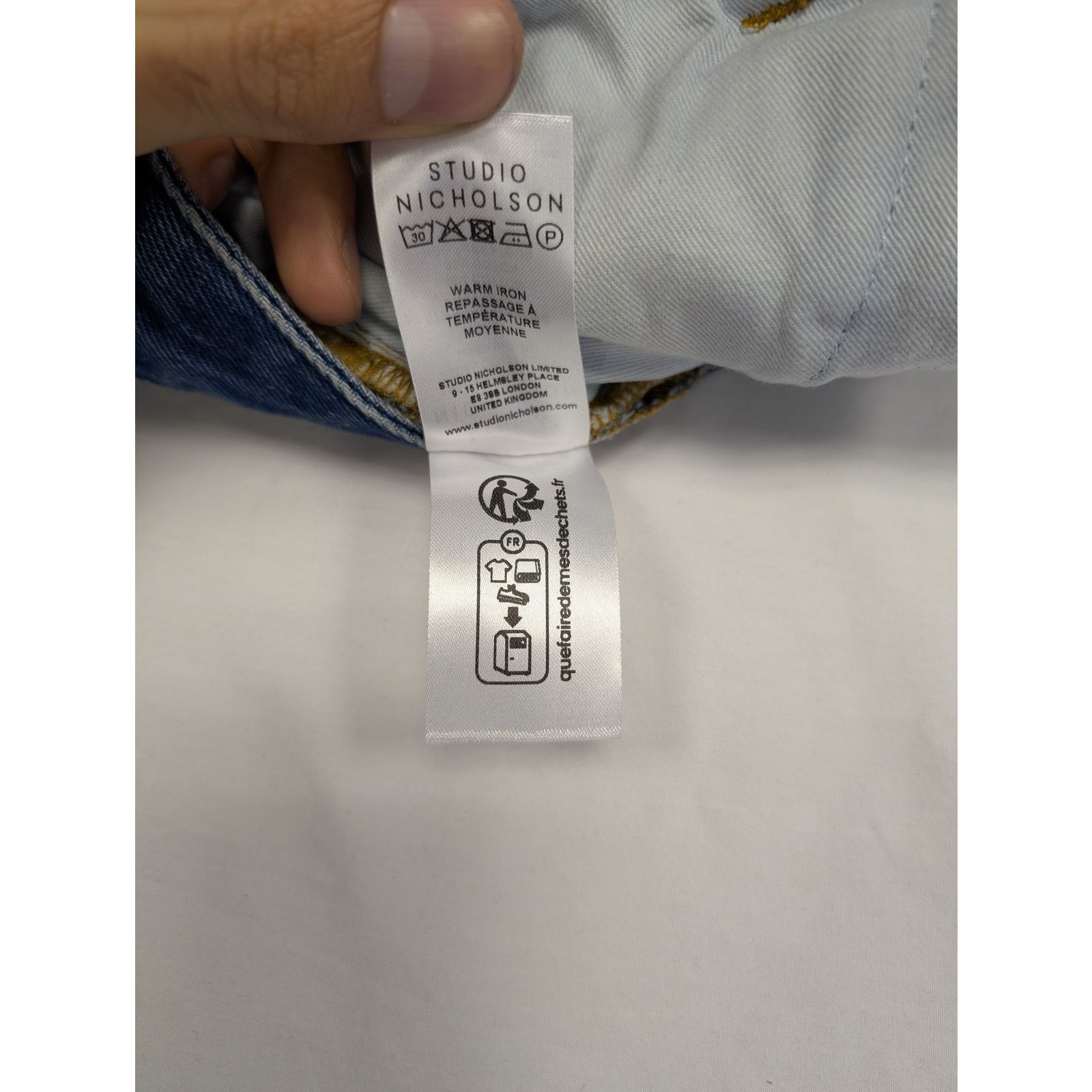 Studio Nicholson o1rshd1 Cropped Curved Leg Denim Jean in Wash Indigo Size US 34 / EU 50 - 15 Thumbnail