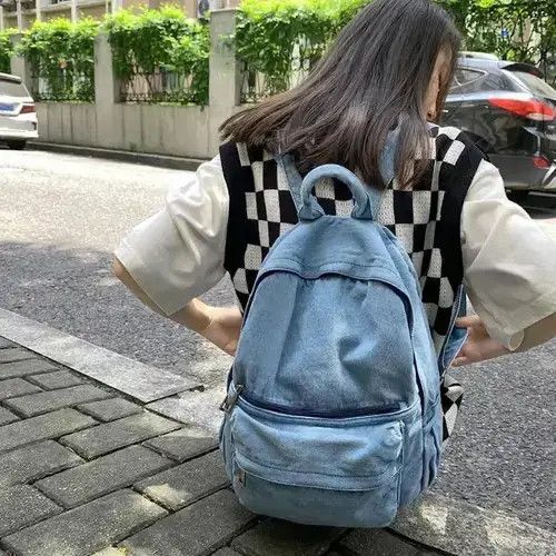Other Unisex Fashion denim backpack blue Size ONE SIZE - 1 Thumbnail