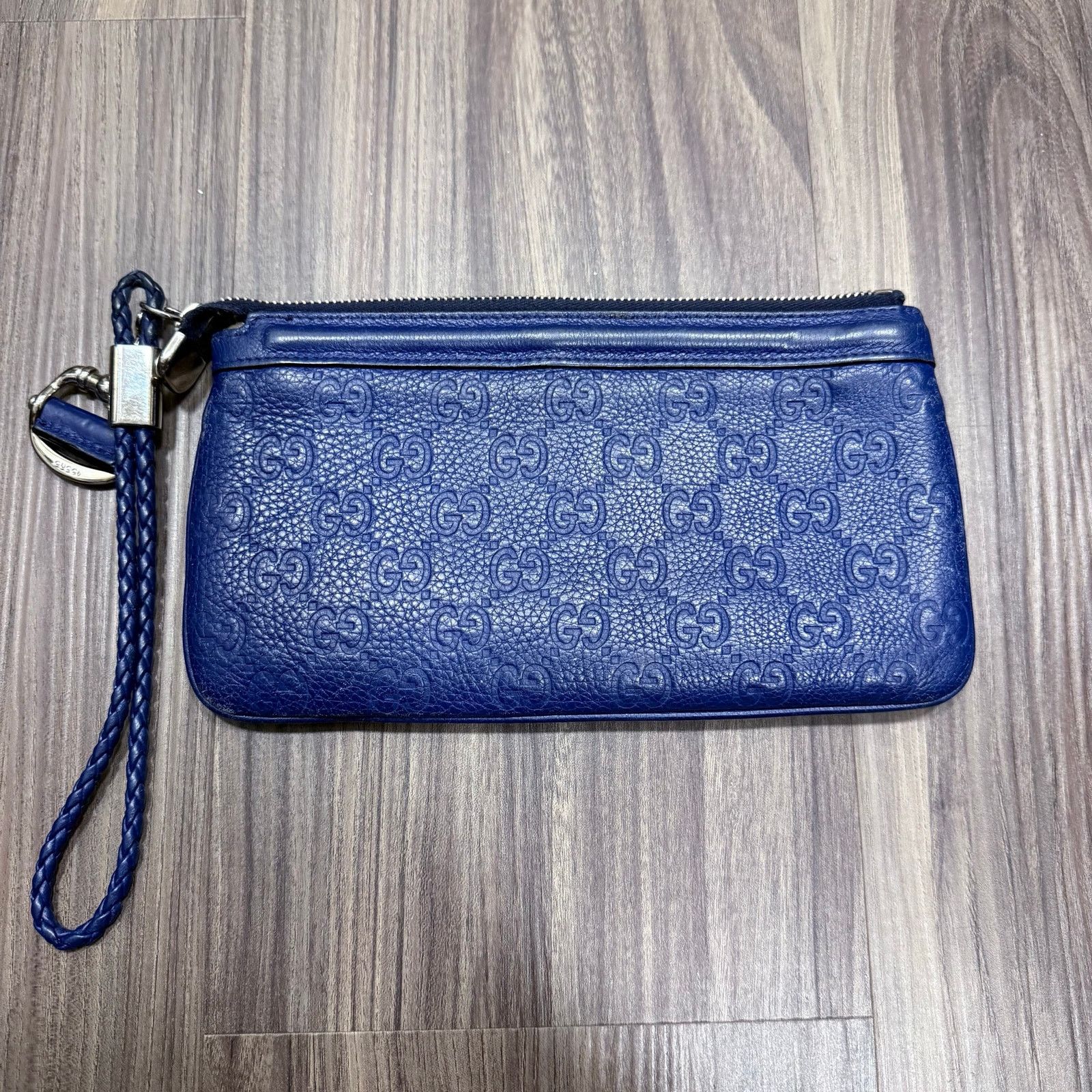 Gucci Gucci Blue Microguccissima Leather Horsebit Wristlet Pouch Size ONE SIZE - 2 Thumbnail