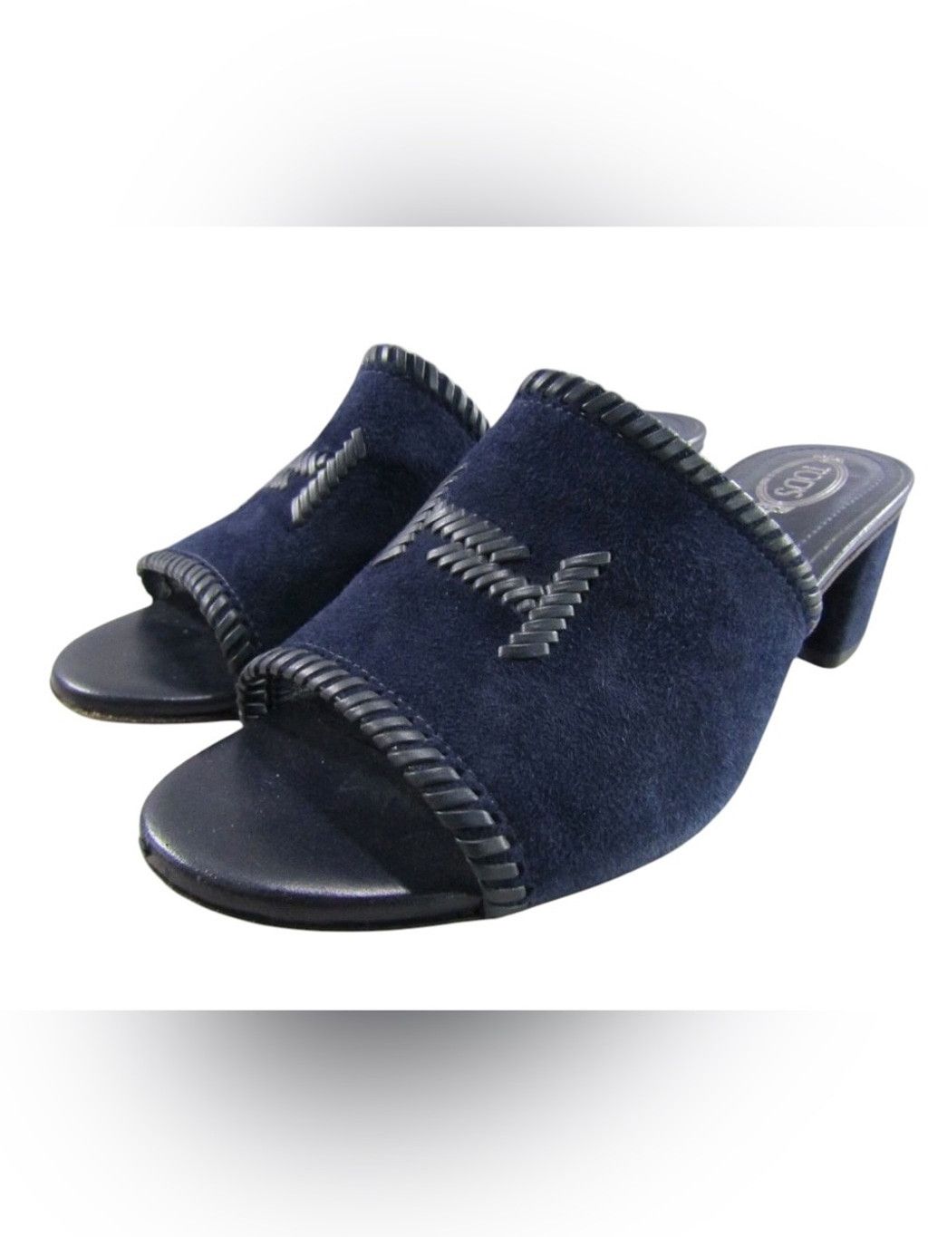 Tod's Tod's Suede Mules Navy Blue MSRP $645 Size US 7 / IT 37 - 2 Thumbnail