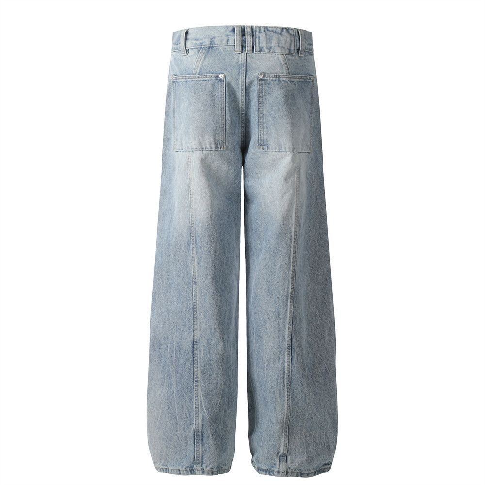 Japanese Brand × Jean Men's loose straight hip-hop street washed scimitar jeans Size US 32 / EU 48 - 3 Thumbnail