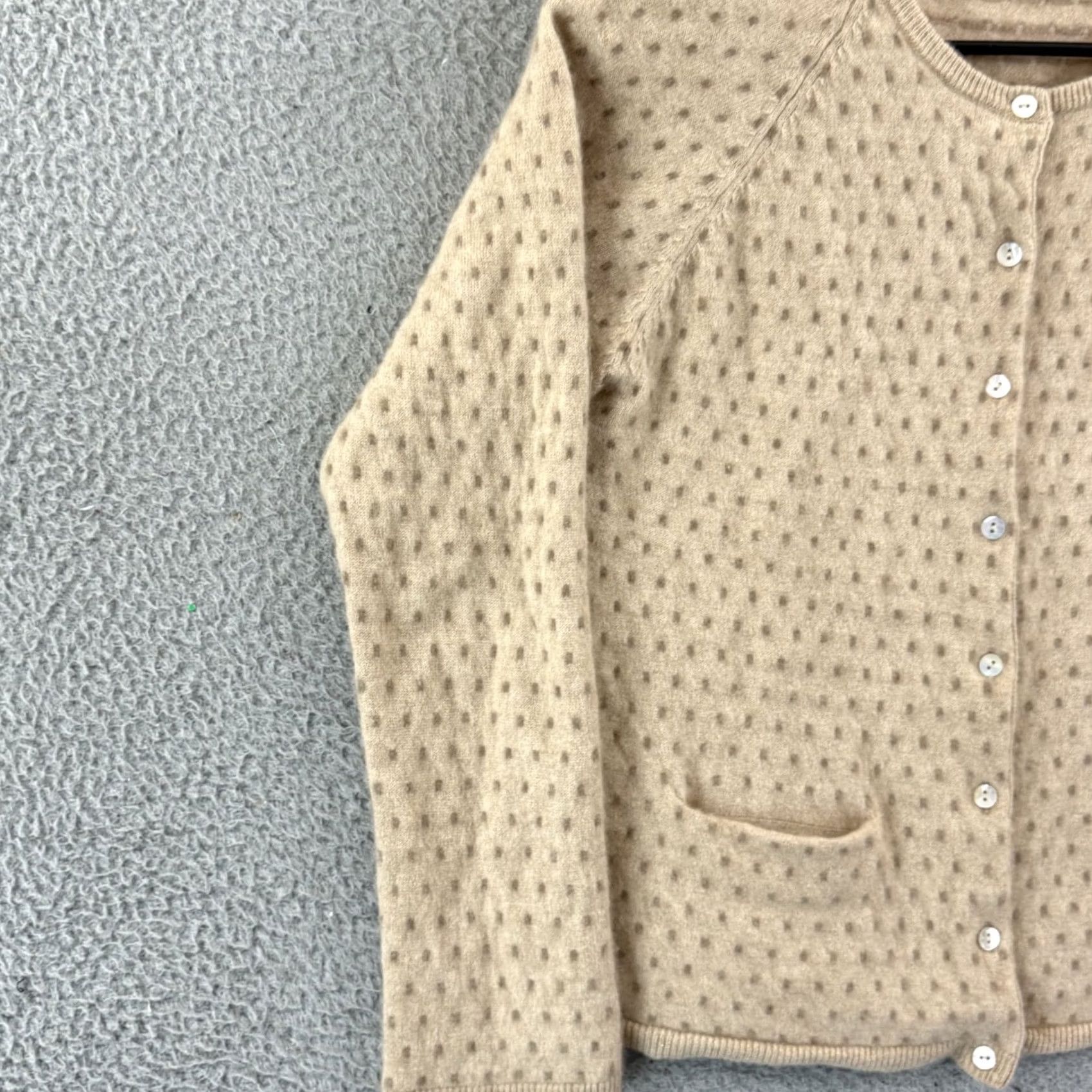 Vintage Gudrun Sjoden Sweater Cardigan Womens Medium Beige Button Up Long Sleeve Geometric Knit Casual Fall Spring Winter All Seasons World Wide Size M / US 6-8 / IT 42-44 - 4 Thumbnail