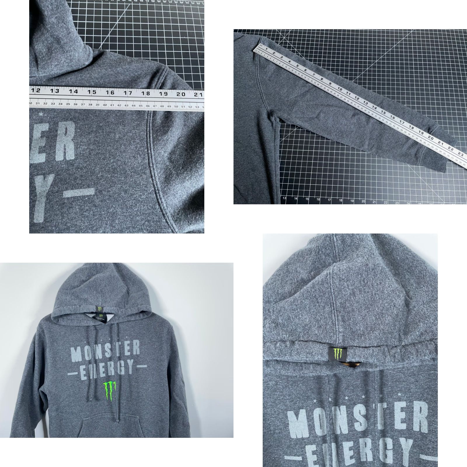 Vintage Monster Energy Hoodie Men Small Dark Gray Drawstring Sweatshirt Official Item Size US S / EU 44-46 / 1 - 8 Thumbnail