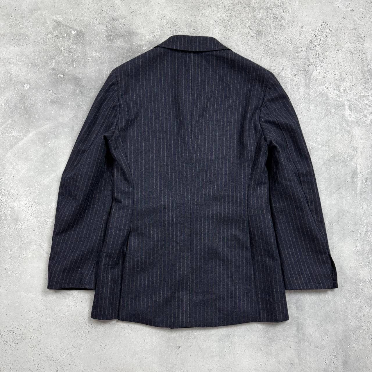 Suitsupply Suitsupply Double-Breasted Striped Wool Blazer Blue/ Brown Size 36R - 2 Thumbnail