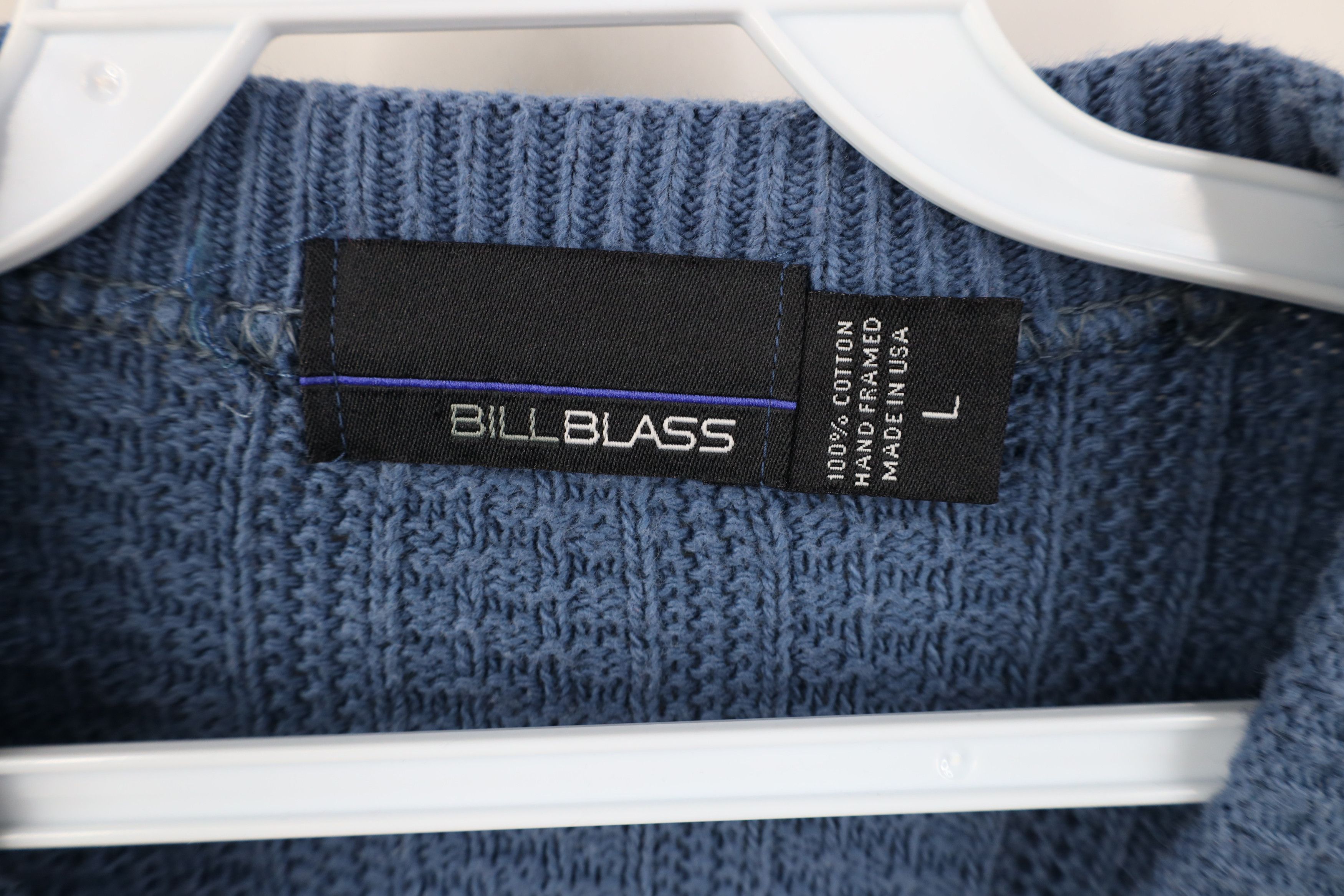 Vintage Vintage 90s Streetwear Framed Cotton Knit Sweater Blue USA Size US L / EU 52-54 / 3 - 5 Thumbnail