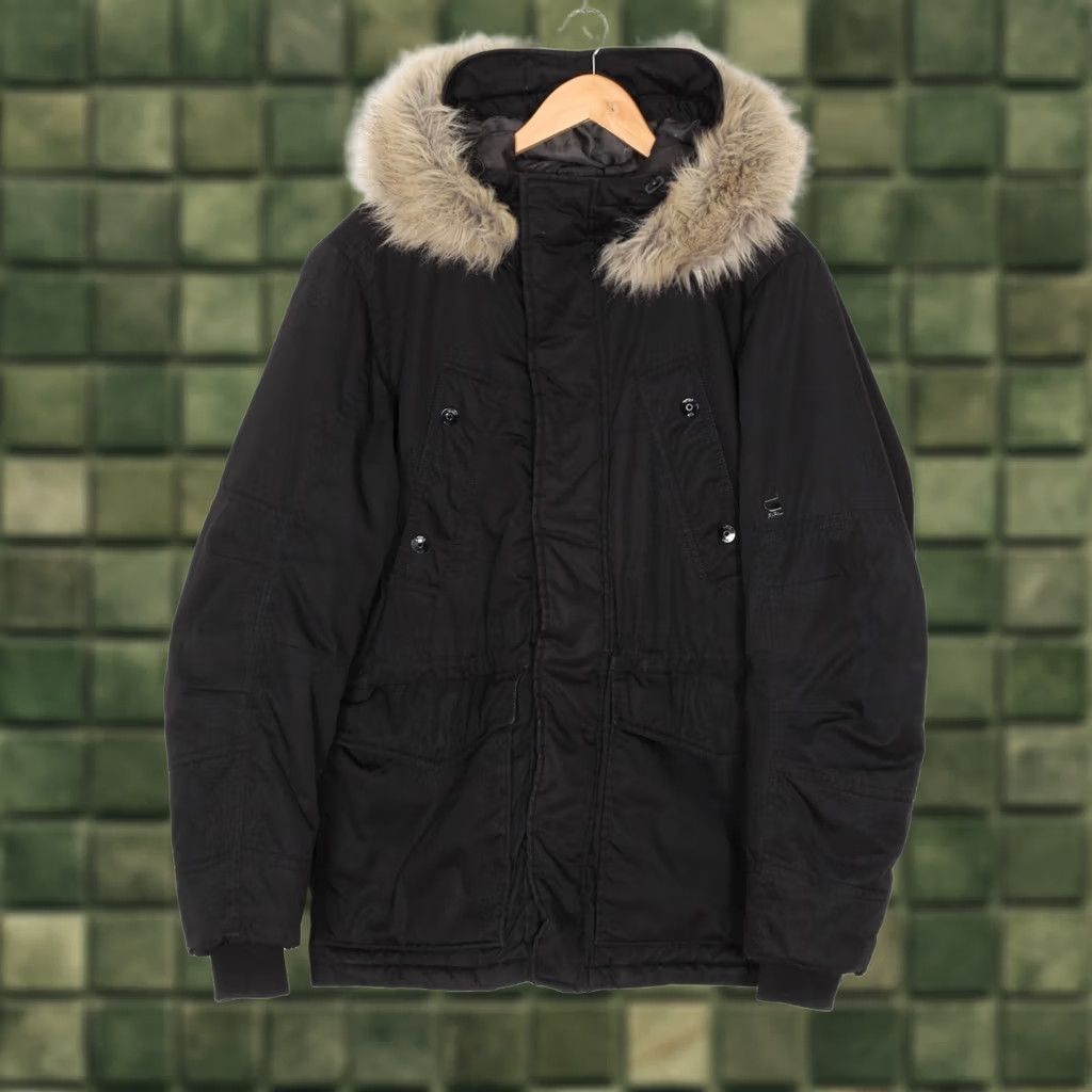 G-Star G-STAR Whistler Twill Fur Hdd Short Parka Jacket Men M Hooded MJ3718 Black Size US 31 - 1 Thumbnail