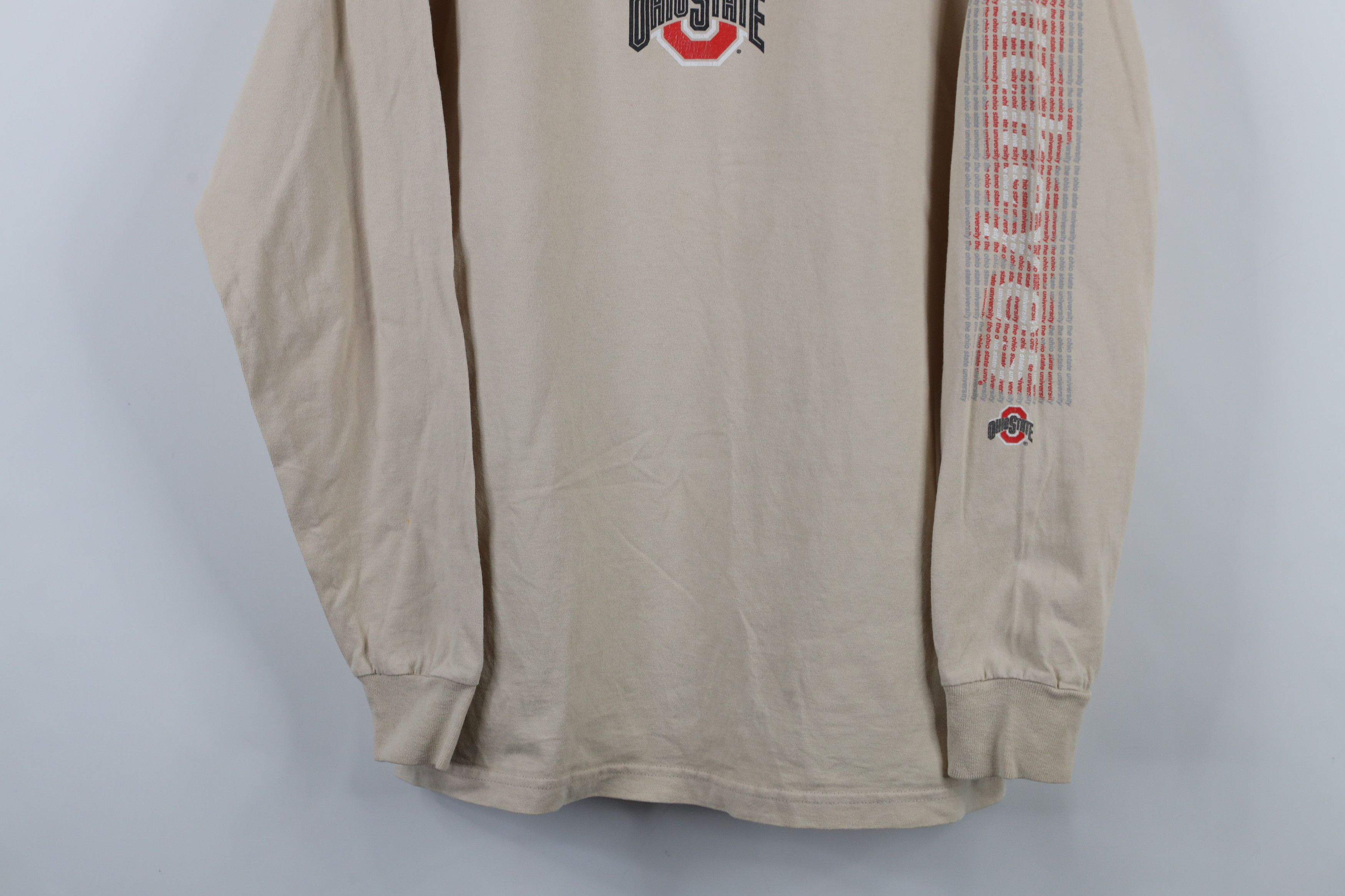 Vintage Vintage 90s Ohio State University Long Sleeve T-Shirt Beige Size US L / EU 52-54 / 3 - 3 Thumbnail