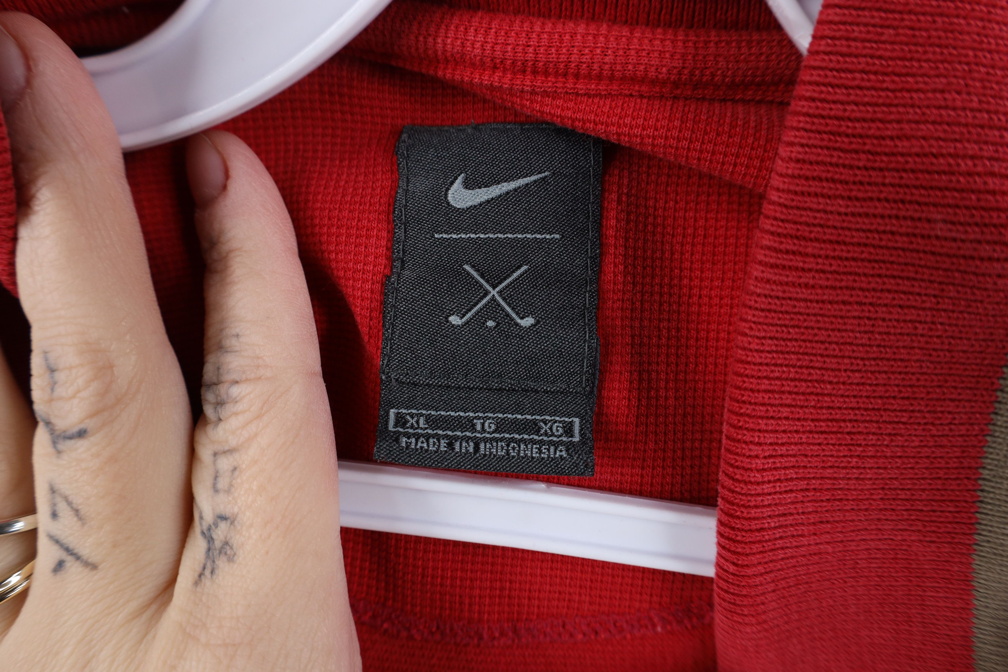 Nike Vintage 90s Y2K Nike Golf Mini Swoosh Thermal Knit Polo Size US L / EU 52-54 / 3 - 9 Thumbnail