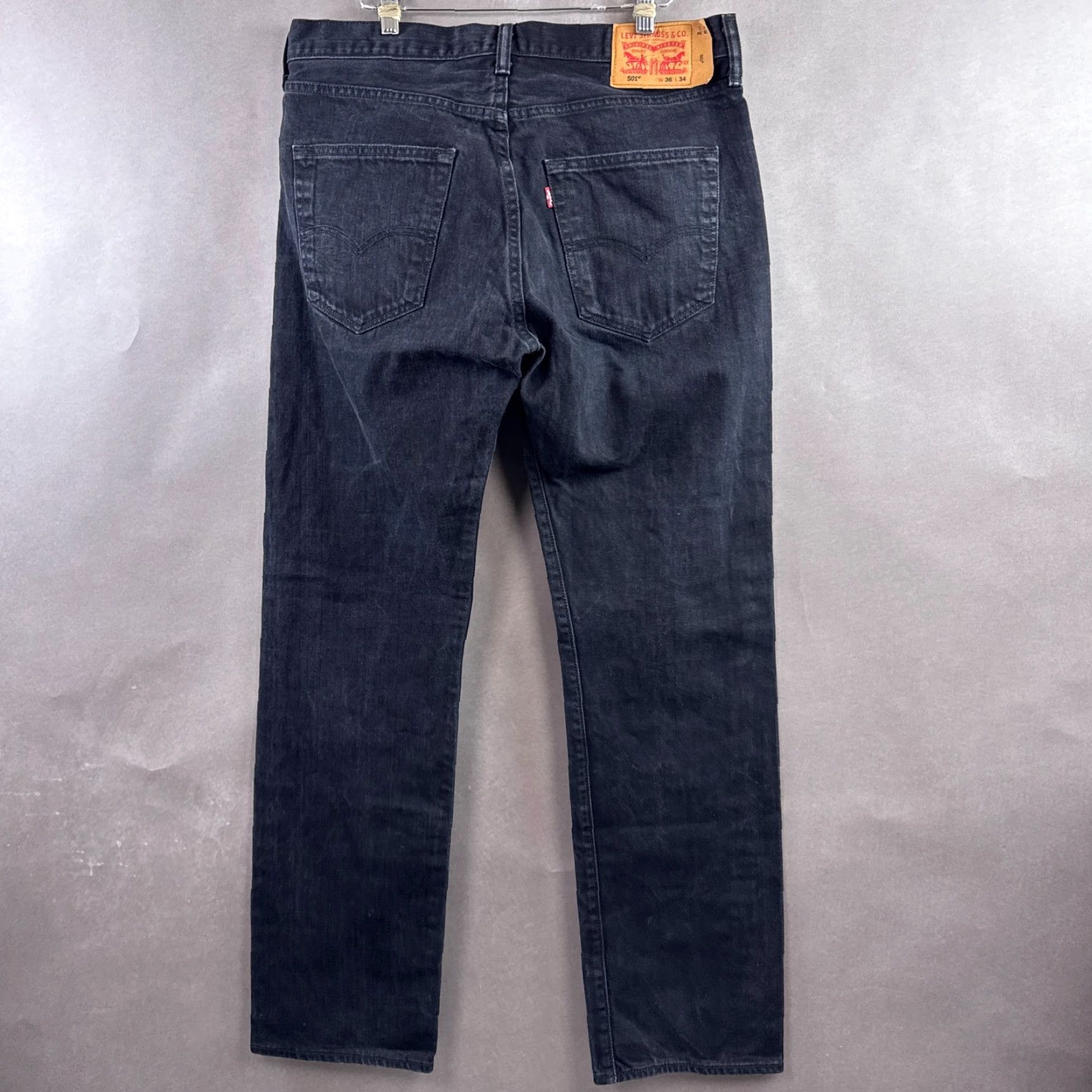 Levi's Levi's 501 Jeans Mens 36x34 Black Denim Button Fly Straight Work Chore Classic 5-Pocket Denim Pants Mens Size US 36 / EU 52 - 4 Thumbnail