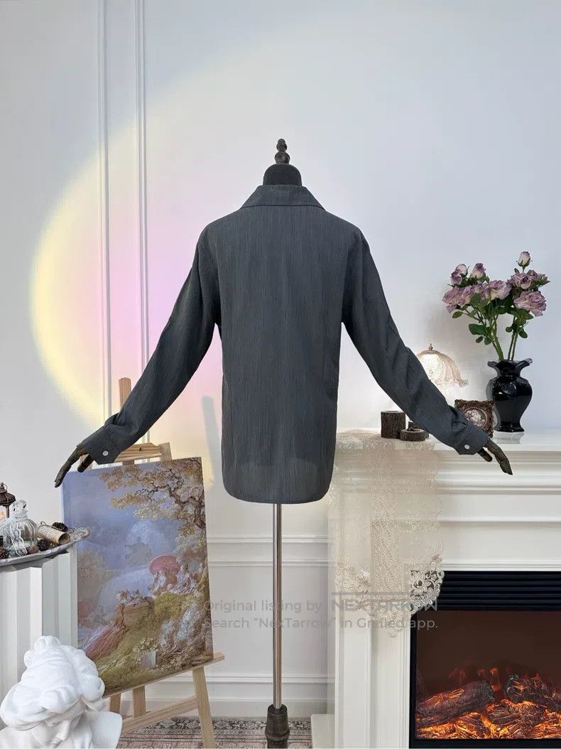 Hermes Hermes Margiela Era Silk and Wool Shirt, Silver Gray Size M / US 6-8 / IT 42-44 - 2 Thumbnail