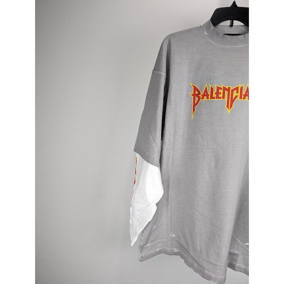 Balenciaga o1rshd1 Long Sleeve T-Shirt in Gray Size US S / EU 44-46 / 1 - 7 Thumbnail