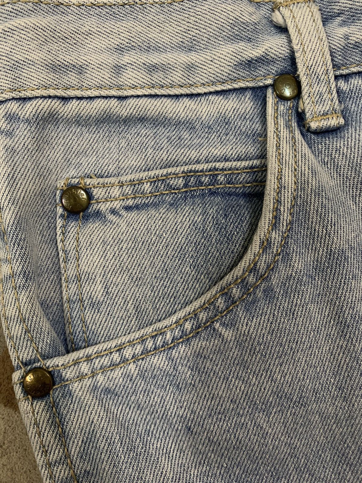 Wrangler Vintage 90s Wrangler Blue Washed Straight Leg Ripped Jeans Size US 29 - 5 Thumbnail