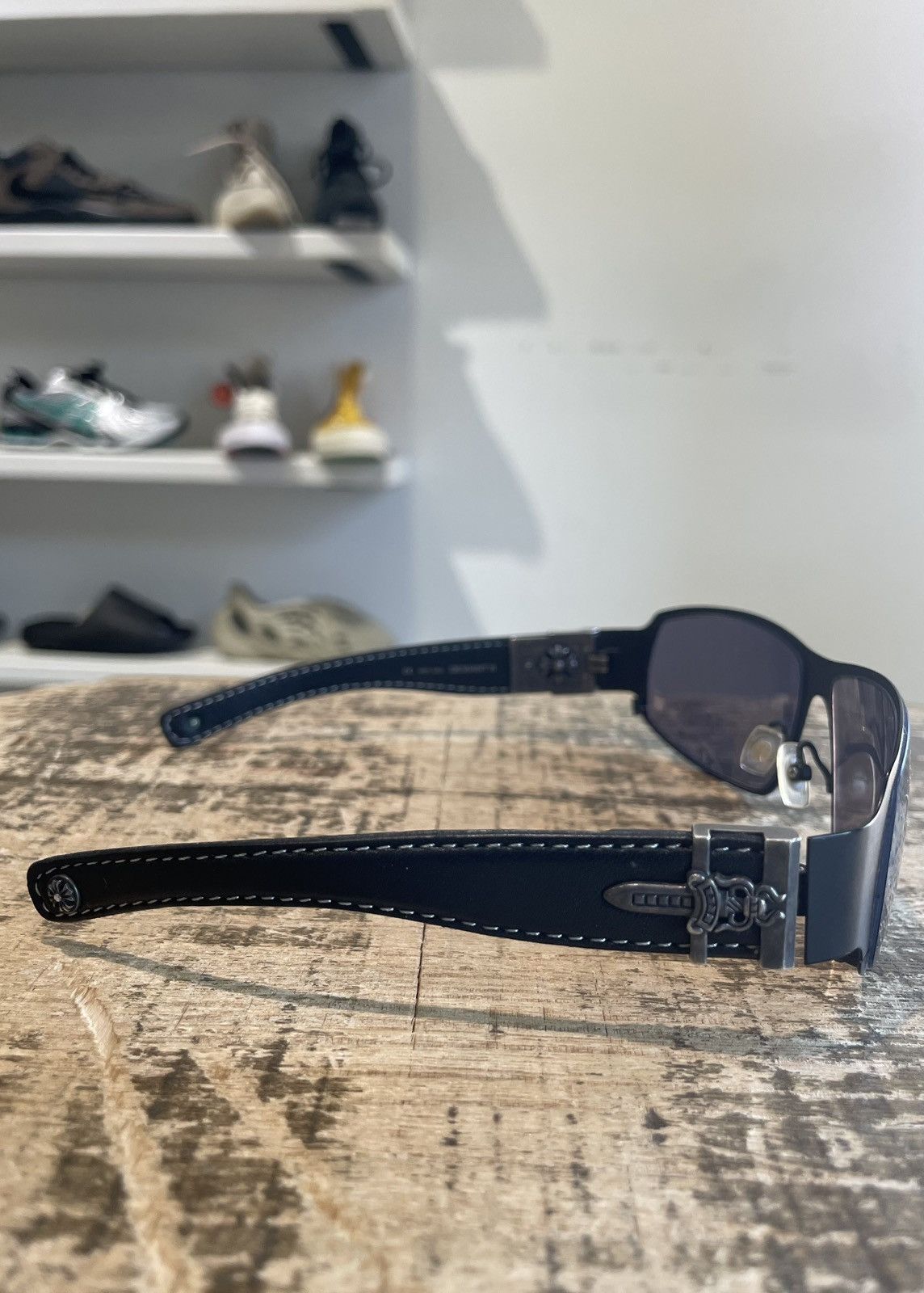 Chrome Hearts Chrome Hearts Deviant II Black Leather Temples Rare Size ONE SIZE - 5 Thumbnail