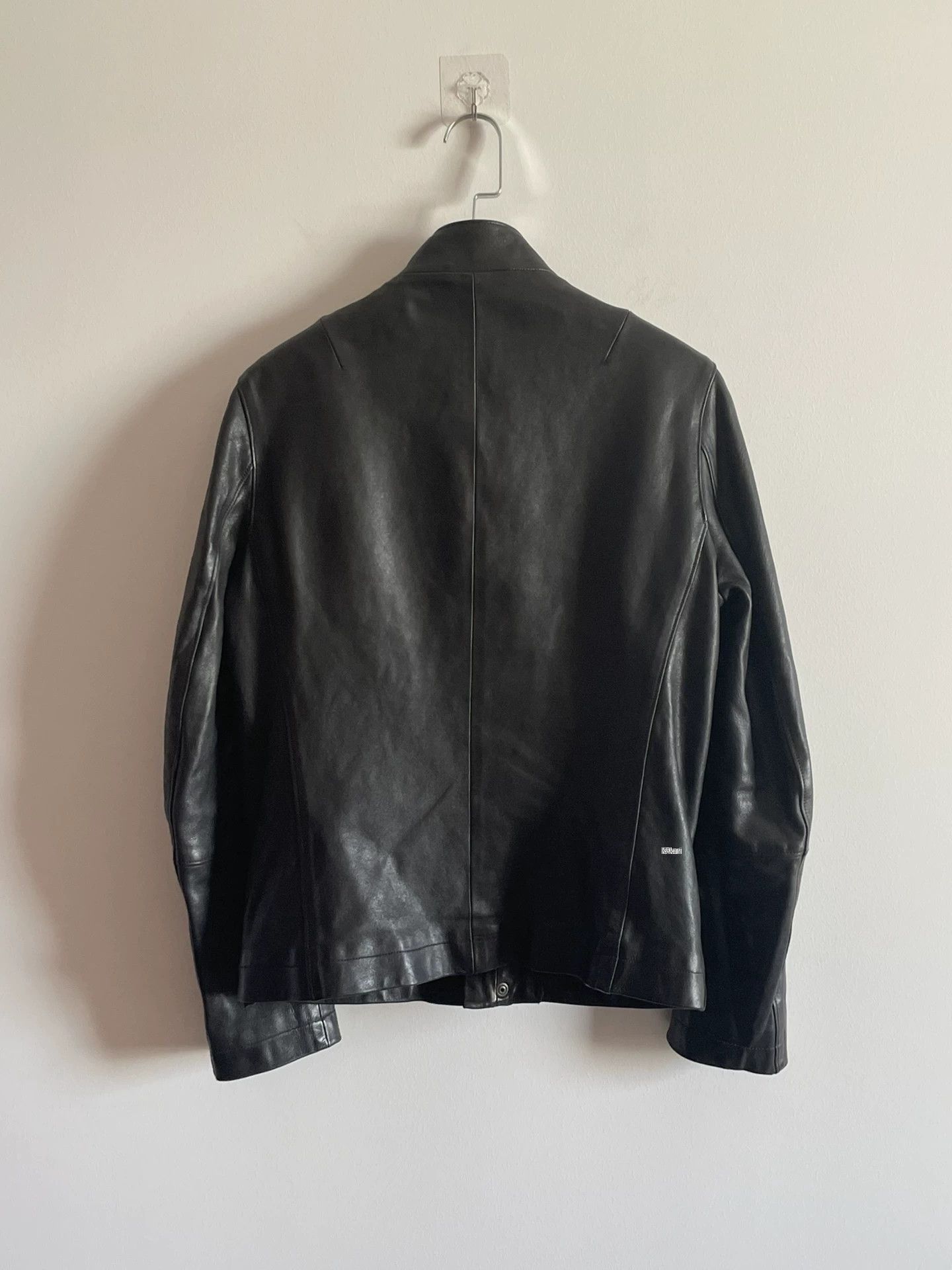 Jil Sander Black Leather Moto Jacket with Stand Collar Size US S / EU 44-46 / 1 - 8 Thumbnail