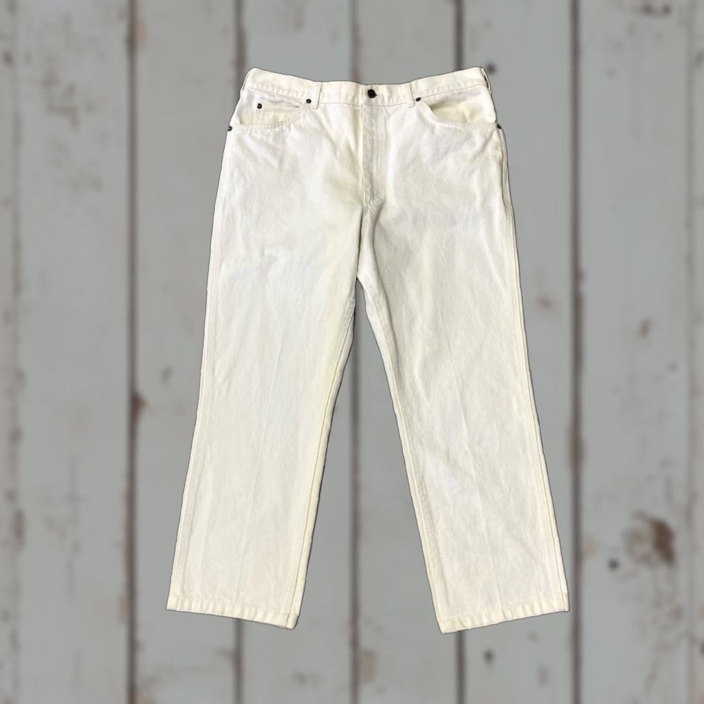 Lee VINTAGE Lee Rider Men’s White 38X32 Measures 35x27 Straight Leg Jeans Made USA Size US 35 - 1 Thumbnail