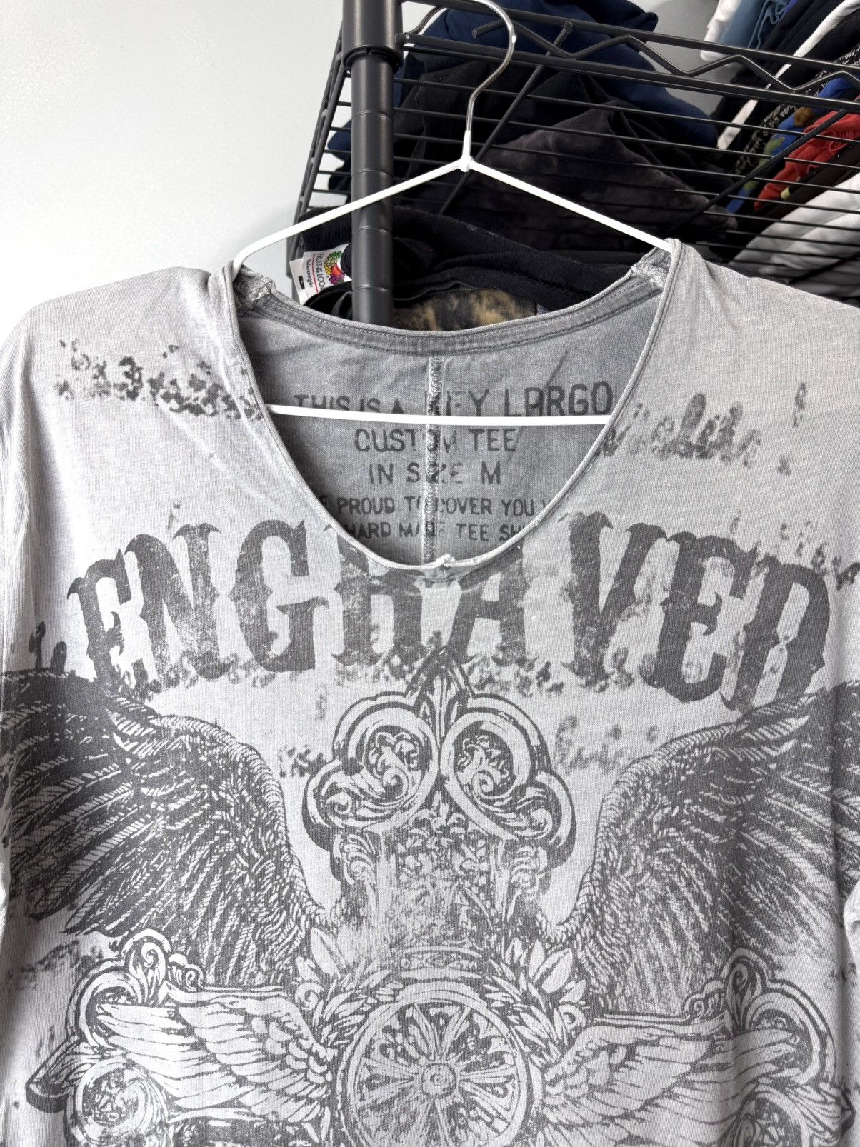 20471120 Vintage Y2K Old Memories Punk T Shirt Full Print Ed Hardy Size US M / EU 48-50 / 2 - 3 Thumbnail