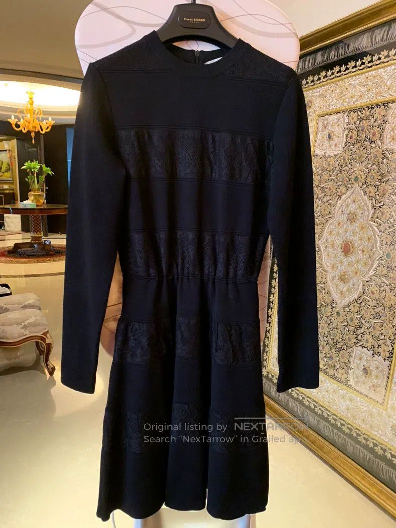 Valentino Valentino Black lace knit patchwork dress Size S / US 4 / IT 40 - 1 Thumbnail