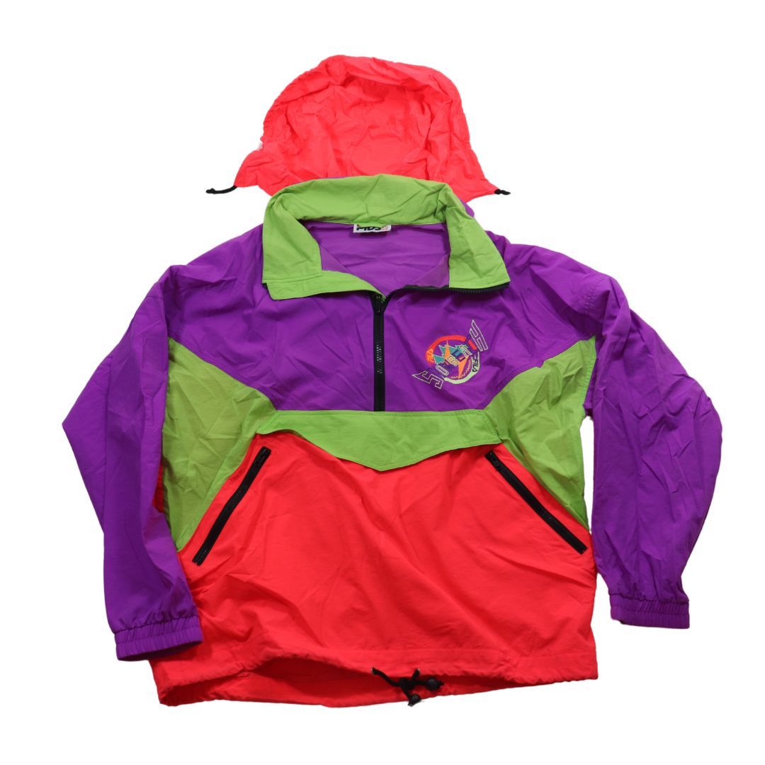 image of 90's Fila Snow Beach Neon Windbreaker Jacket, Men's (Size 2XL)