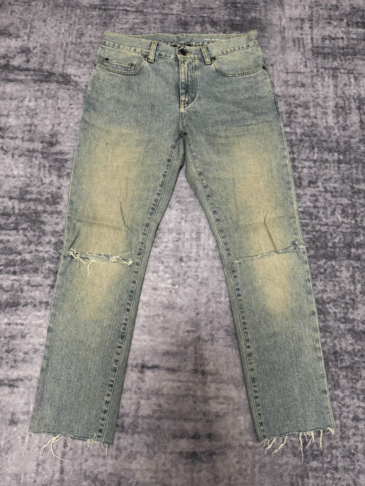 Saint Laurent Paris Saint Laurent Paris by Hedi 16SS Mud Wash Double Cut Denim- Size US 29 - 1 Thumbnail