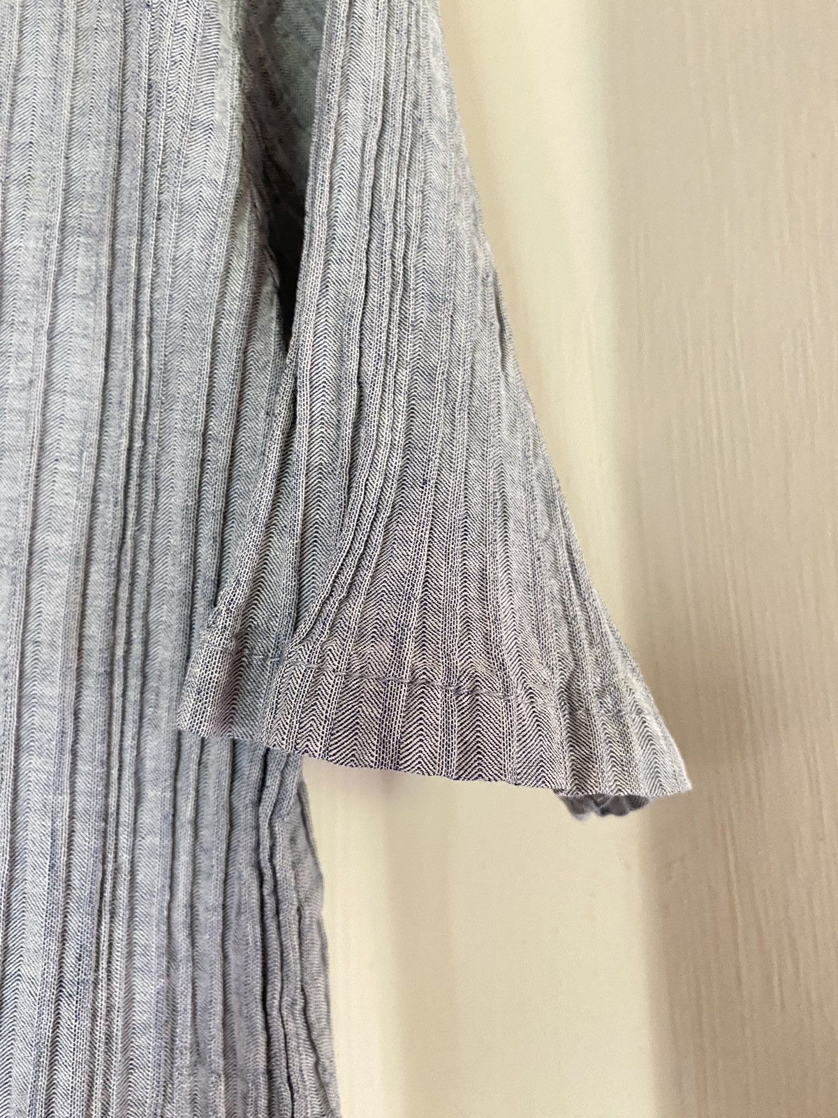 Issey Miyake Plantation Gray Pleated Blouse Size M / US 6-8 / IT 42-44 - 6 Thumbnail