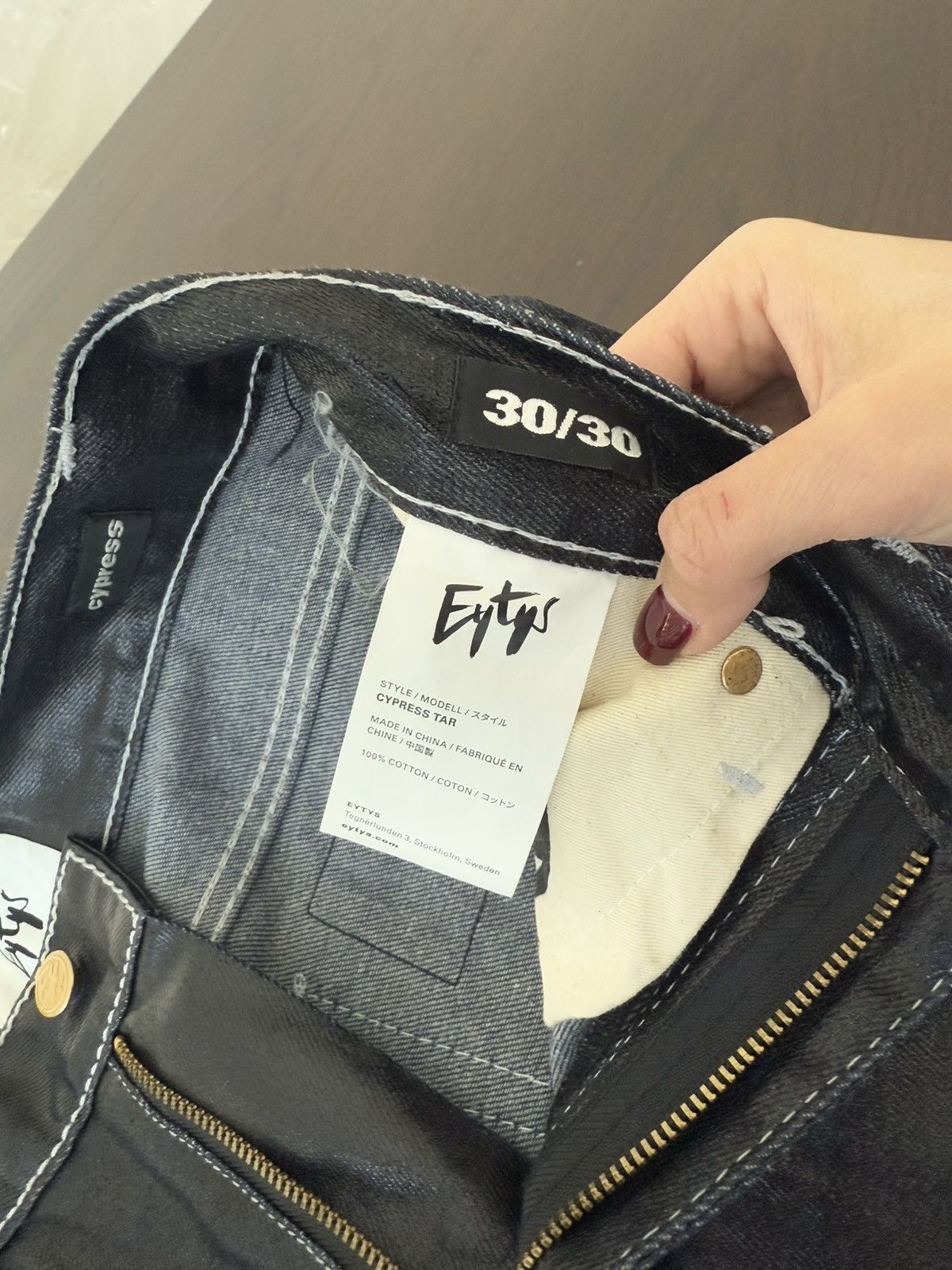 Eytys EYTYS CYPRESS TAR BLACK STRAIGHT FIT JEANS Size US 30 / EU 46 - 6 Thumbnail