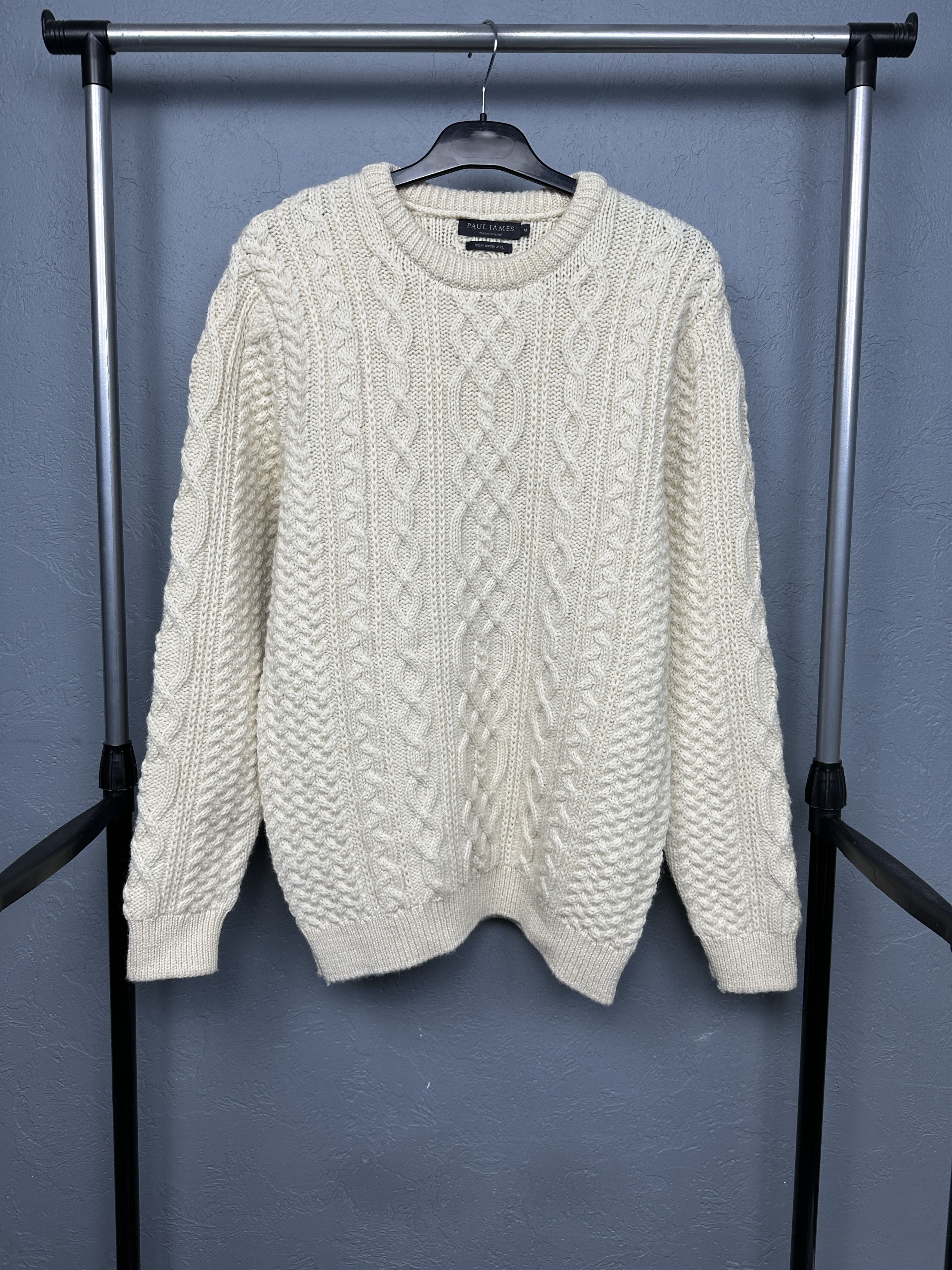 Paul James Paul James Vintage Wool Cable Knit Sweater Jumper Size US M / EU 48-50 / 2 - 1 Thumbnail