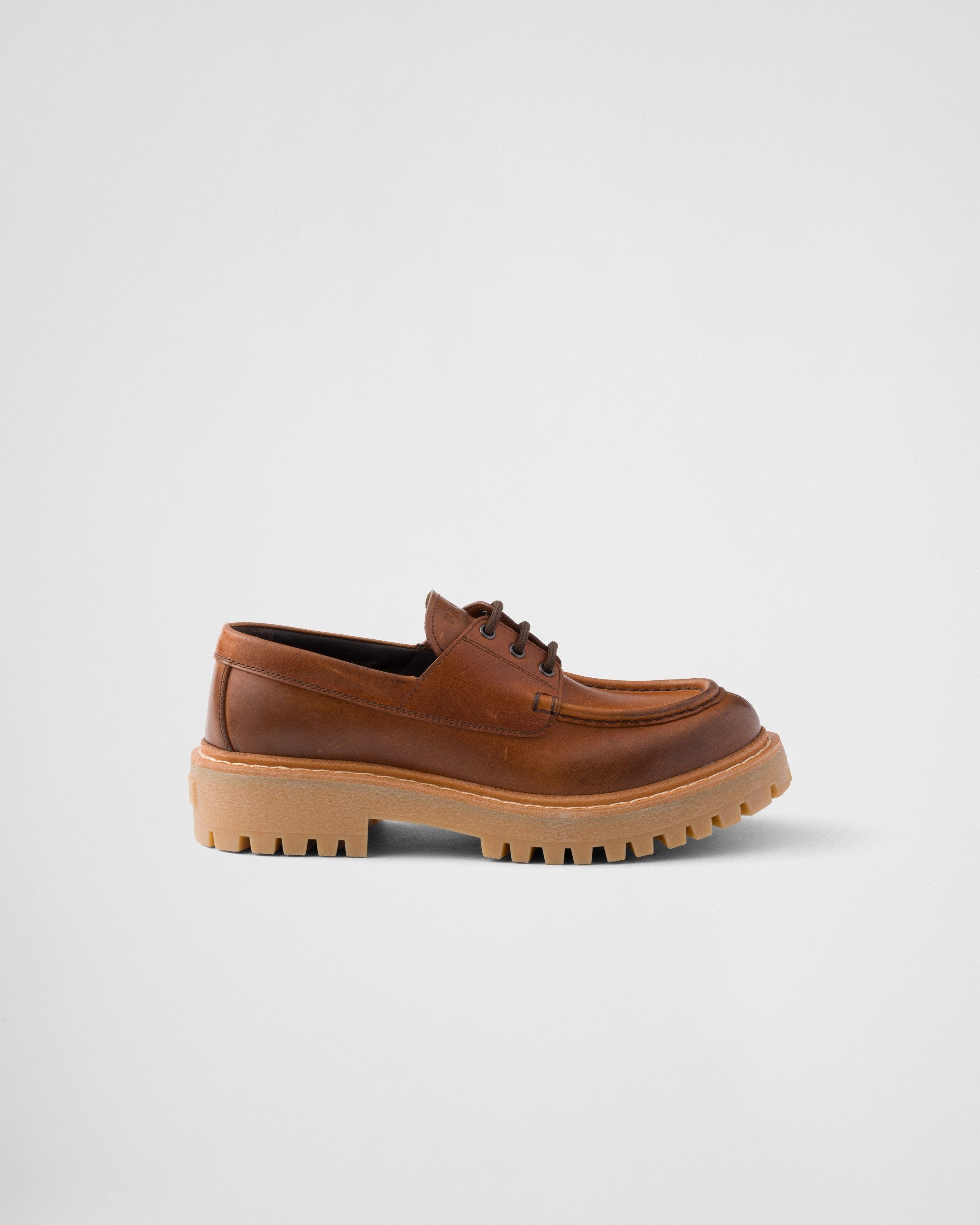 Prada o1mt1gz0925 Laced Leather Loafers in Brown Size US 11 / IT 41 - 2 Thumbnail