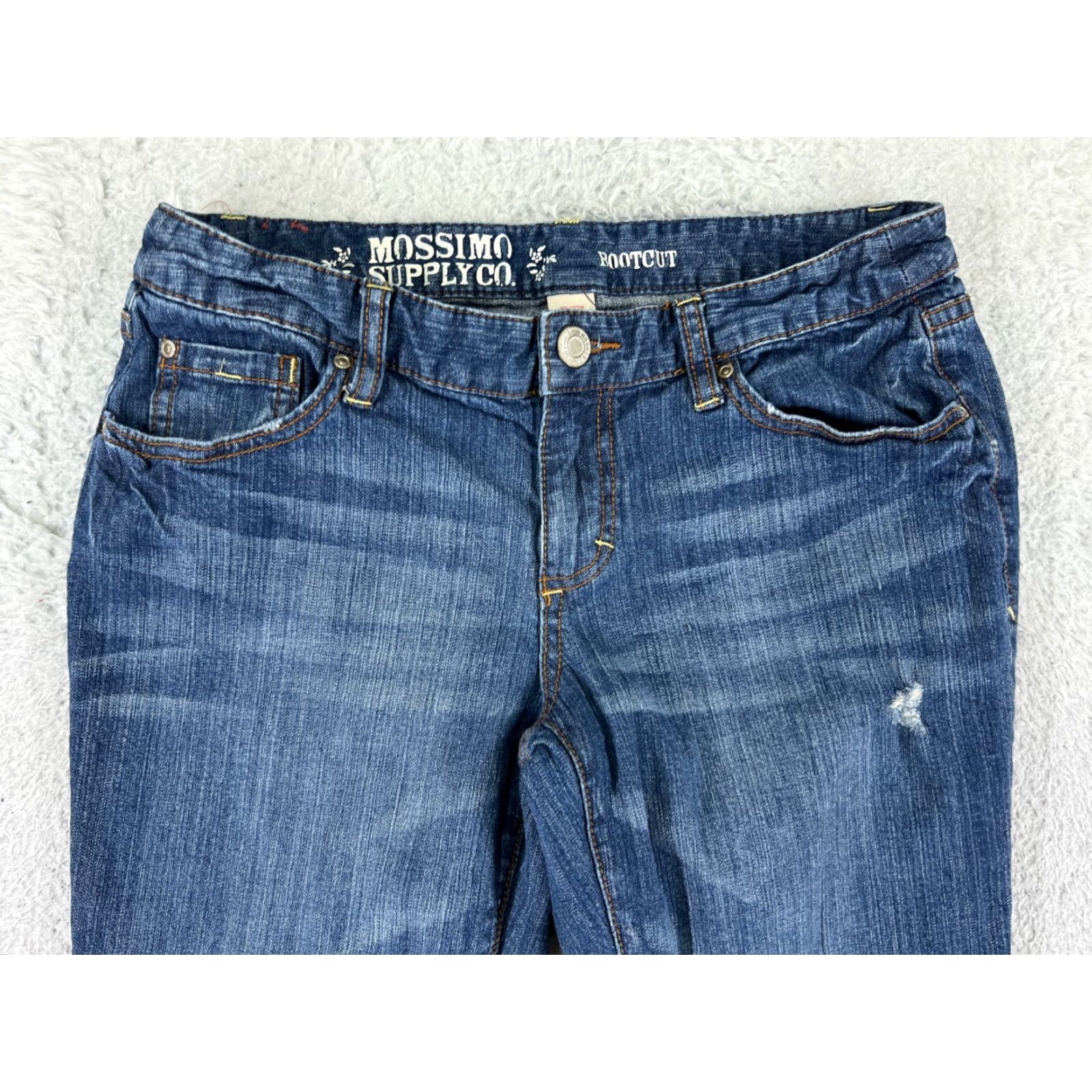 Mossimo Mossimo Jeans Women 11 Blue Denim Bootcut Cotton Blend Low Rise Distressed Size 32" / US 10 / IT 46 - 6 Thumbnail