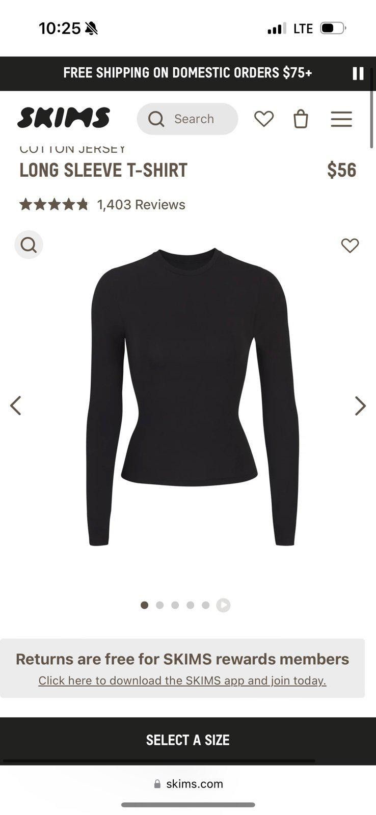 Kim Kardashian Skims Cotton Jersey Long sleeve Size M / US 6-8 / IT 42-44 - 1 Thumbnail