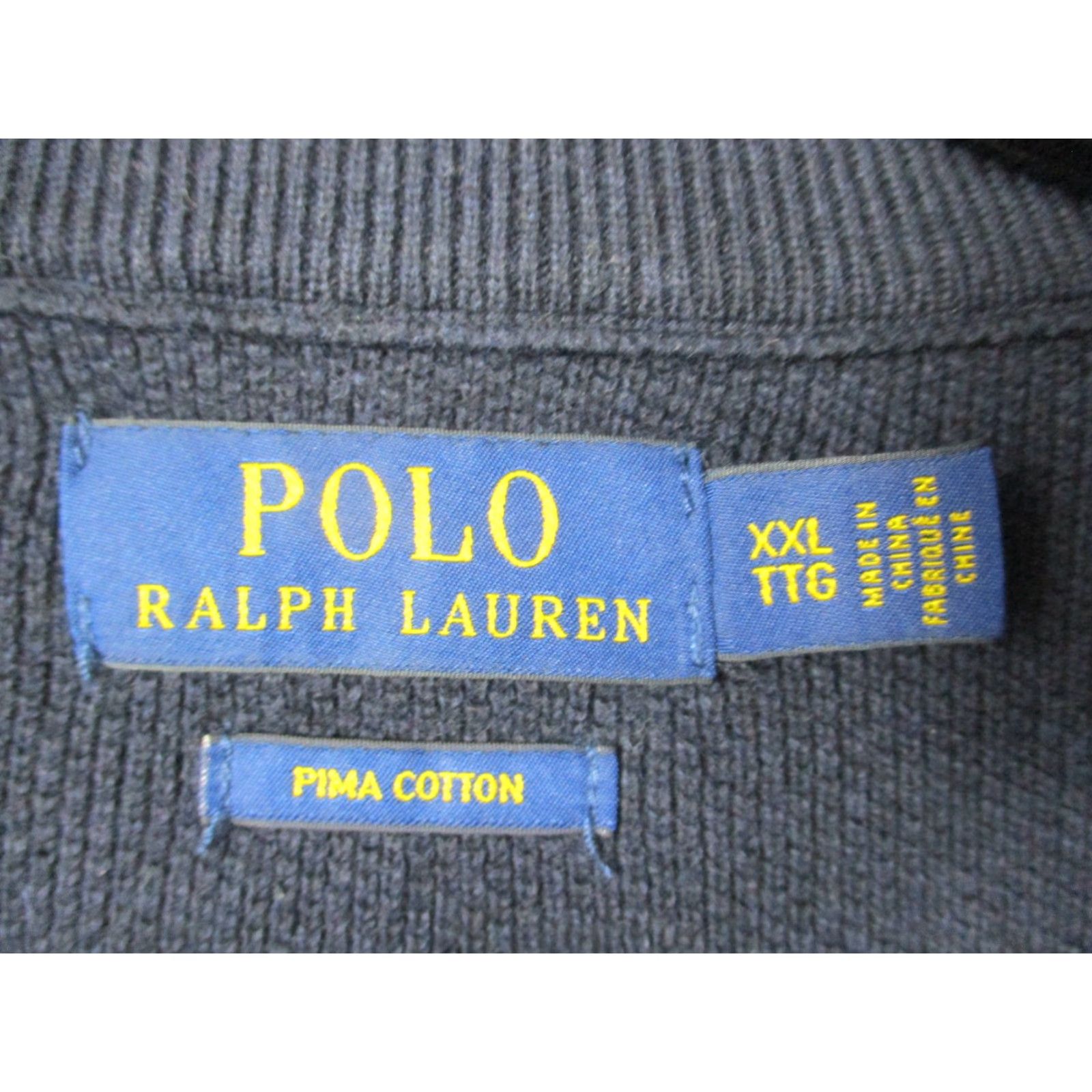 Polo Ralph Lauren Polo Ralph Lauren Sweater Mens 2XL Blue Pima Cotton Half Zip Pullover Pony Logo Size US XXL / EU 58 / 5 - 6 Thumbnail