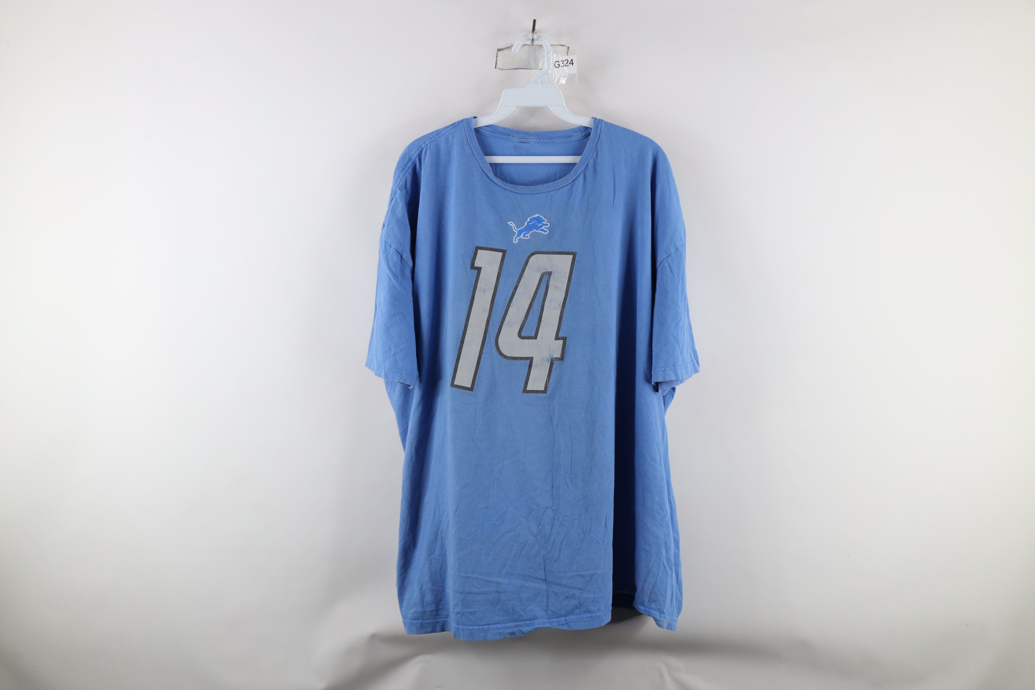 NFL × Vintage NFL Amon-Ra St Brown Detroit Lions Football T-Shirt Blue #14 Size US XXL / EU 58 / 5 - 1 Thumbnail