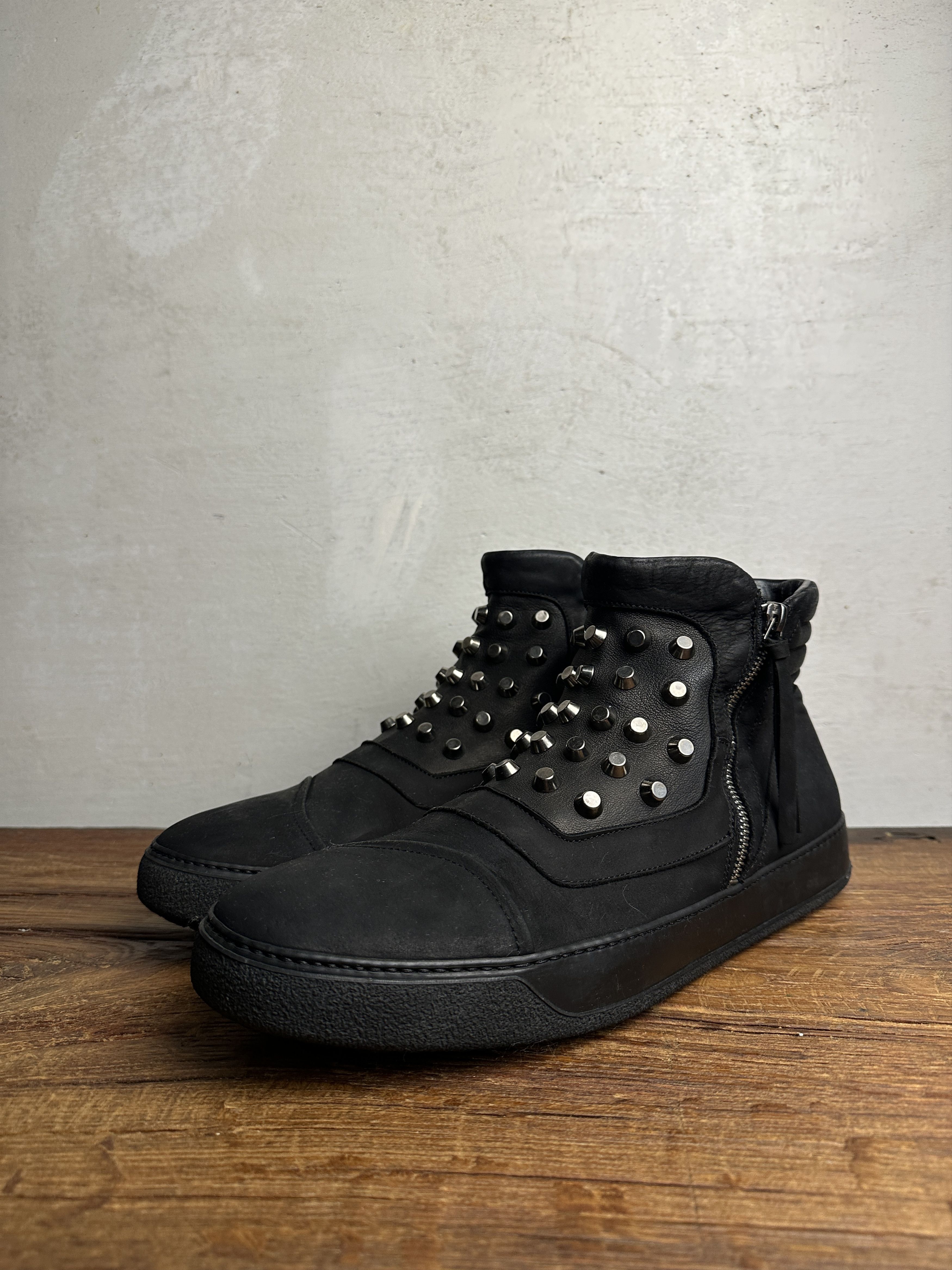 Bruno Bordese Bruno Bordese Black Leather Boots with Stud Size US 12 / EU 45 - 1 Thumbnail