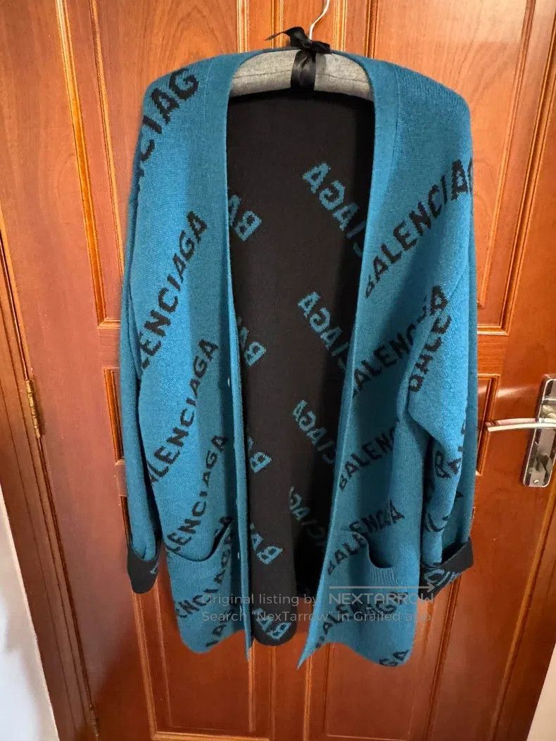 Balenciaga Balenciaga Barrage Full Logo Wool Knit Cardigan Jacket Size US S / EU 44-46 / 1 - 1 Thumbnail