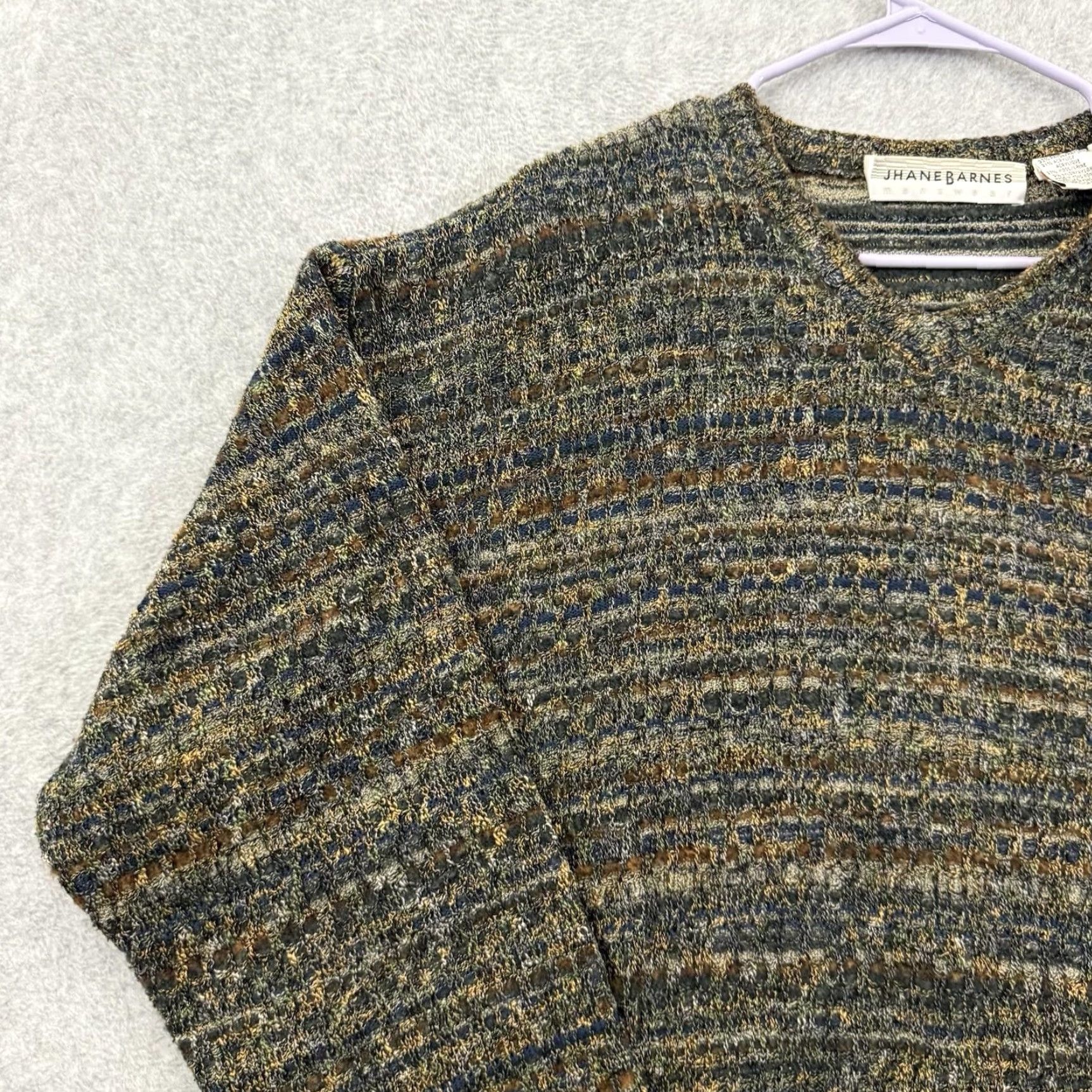 Vintage VINTAGE Jhane Barnes Sweater Men L Brown Textured Wool Rayon V Neck Grandpa Core Japan Size US L / EU 52-54 / 3 - 6 Thumbnail