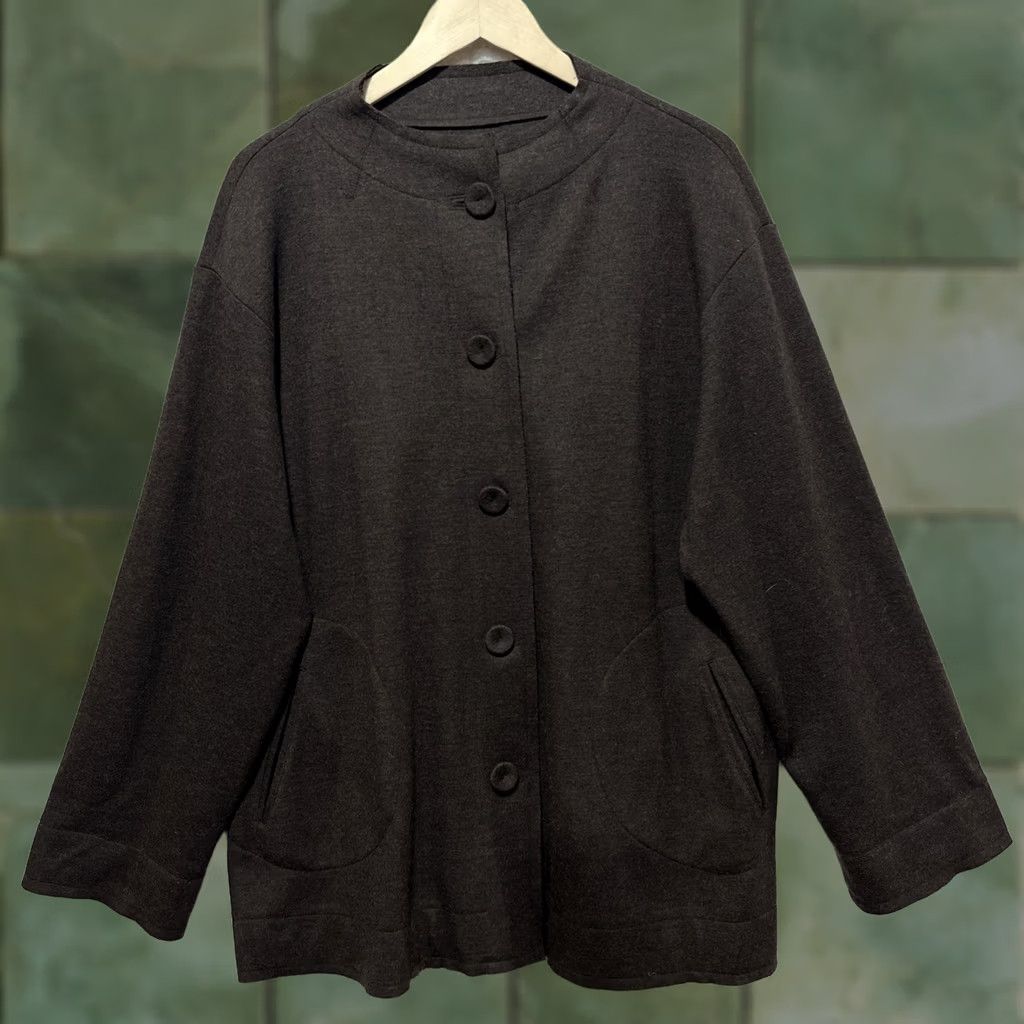 Eileen Fisher Eileen Fisher Women's Large Brown 100% Wool Coat Jacket Pockets Wool Coat Jacket Brown Pockets Button Mens?nd Size L / US 10 / IT 46 - 1 Thumbnail