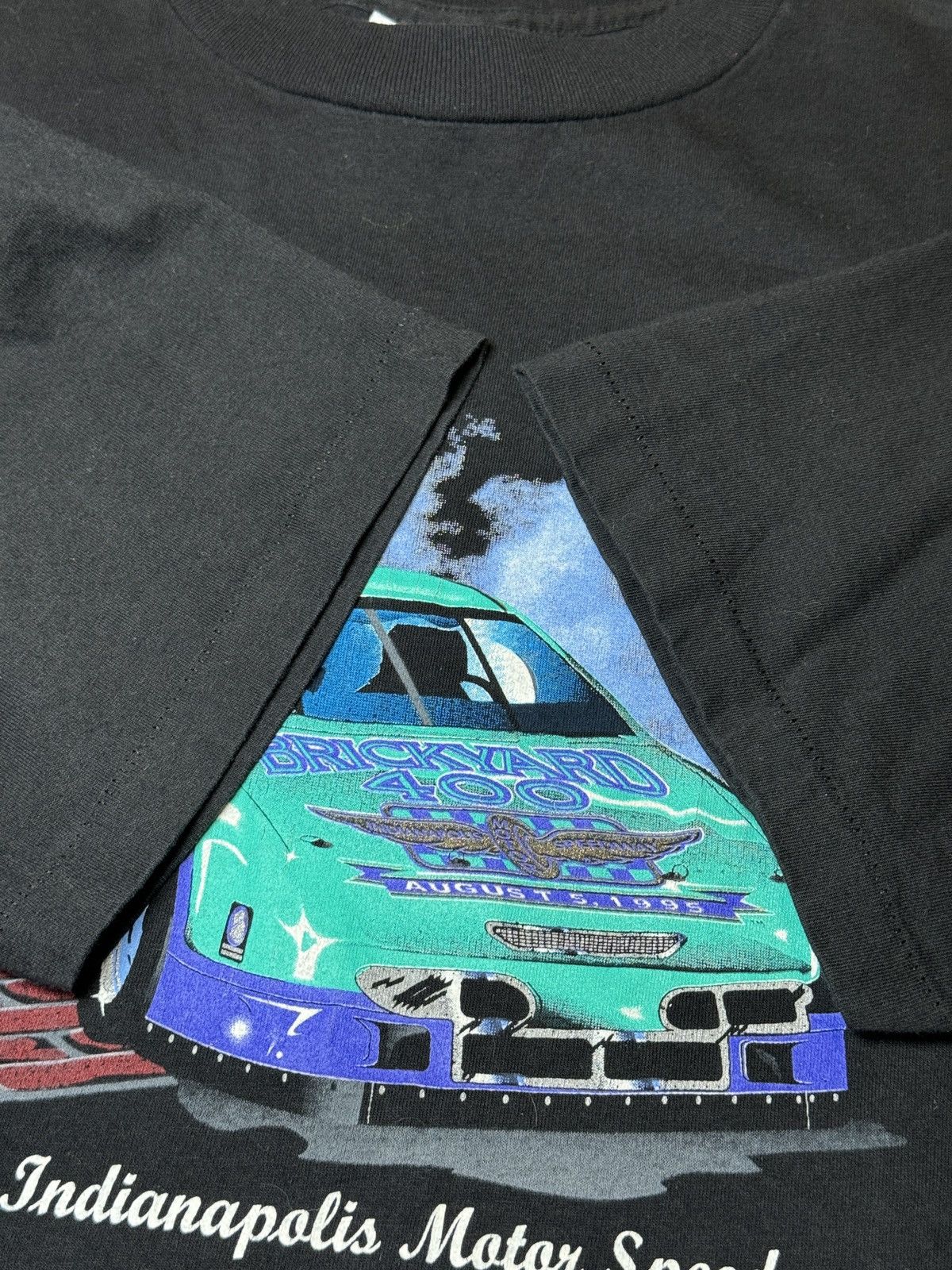 Logo Athletic × NASCAR × Vintage Vtg 90s Brickyard 400 Indianapolis Logo Athletic T Shirt Size US XL / EU 56 / 4 - 5 Thumbnail