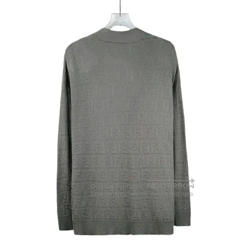 Fendi Fendi Gray Double F Logo Long Sleeve Cardigan . Size M / US 6-8 / IT 42-44 - 2 Thumbnail