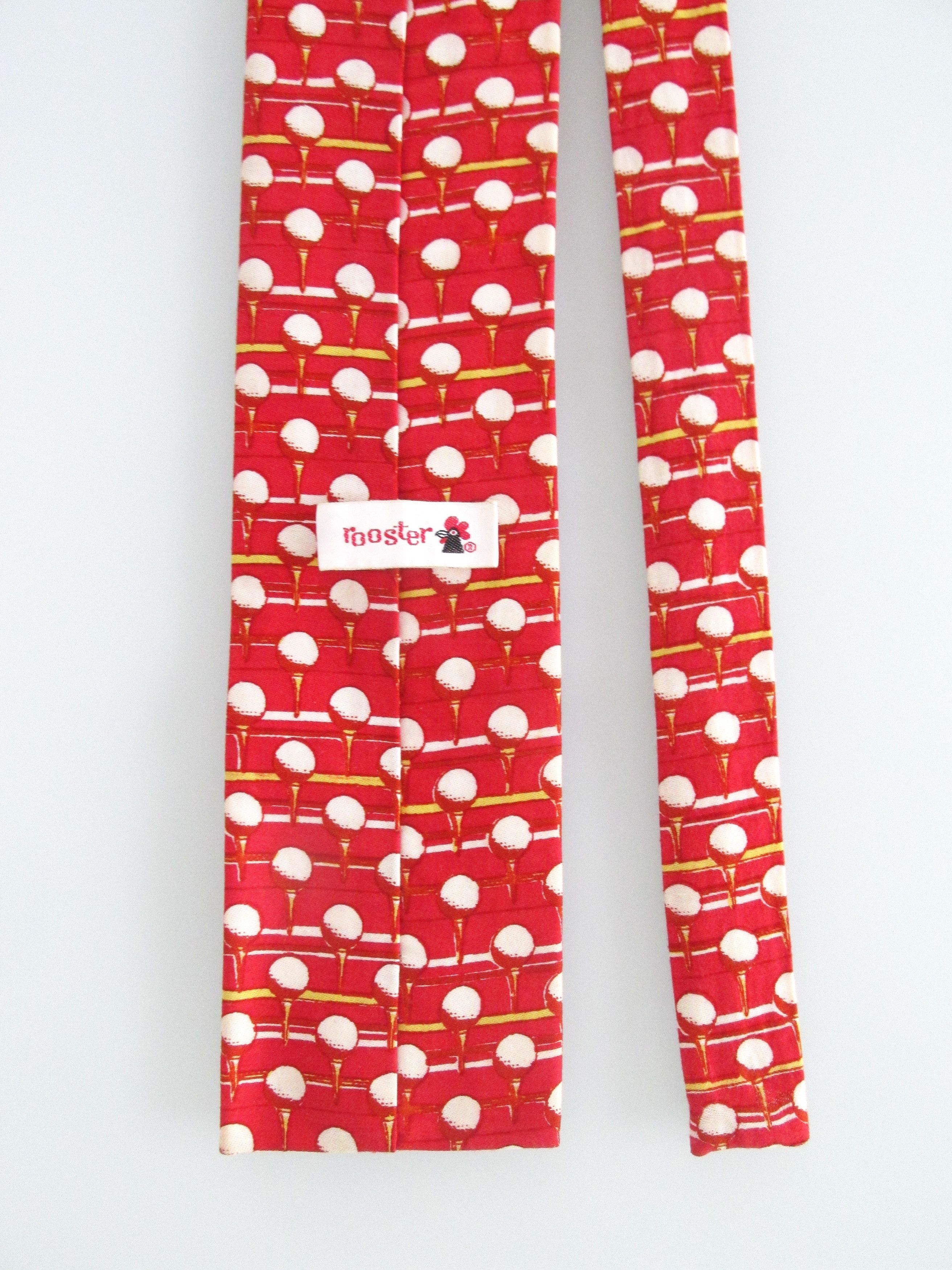 Vintage Rooster Vintage Men's Flat/Square End Cotton Tie Size ONE SIZE - 4 Thumbnail