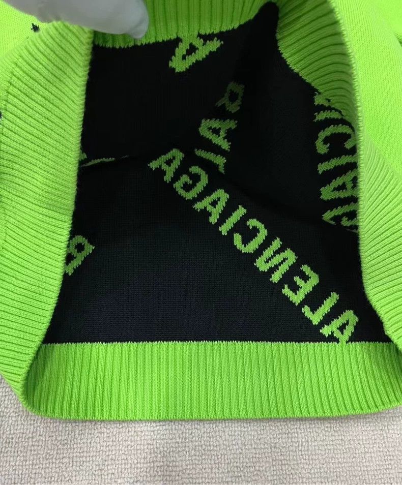 Balenciaga Balenciaga Black and Green Bullet Screen Logo Sweater-2506 Size US S / EU 44-46 / 1 - 6 Thumbnail