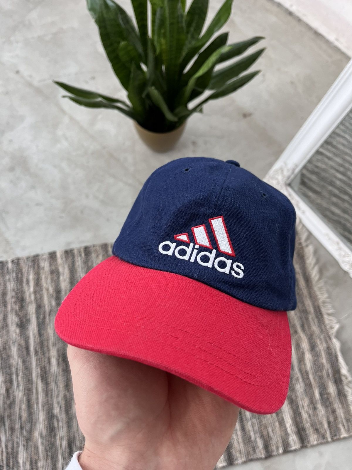 Adidas × Vintage Vintage Adidas Perfomance Cap Y2K Red Navy Hat sk8 rare Size ONE SIZE - 5 Thumbnail