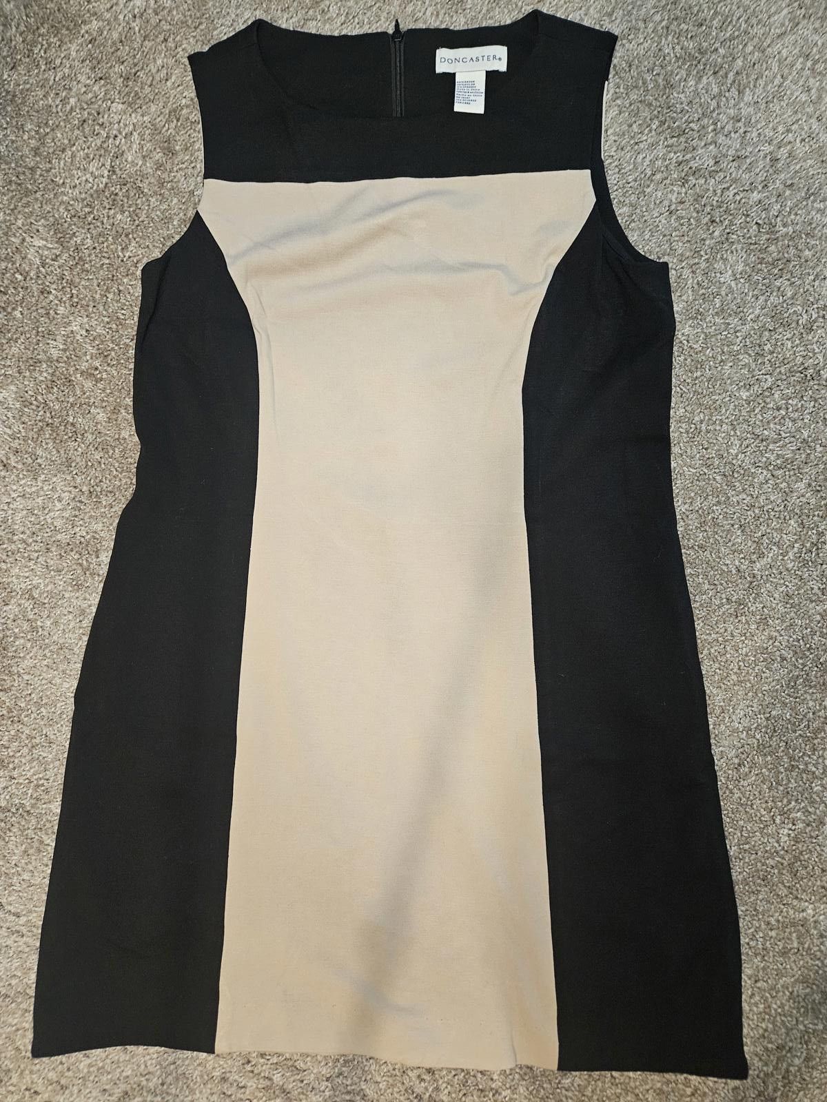 Designer Doncaster Elegant Two-Tone Sleeveless Dress Size L / US 10 / IT 46 - 6 Thumbnail