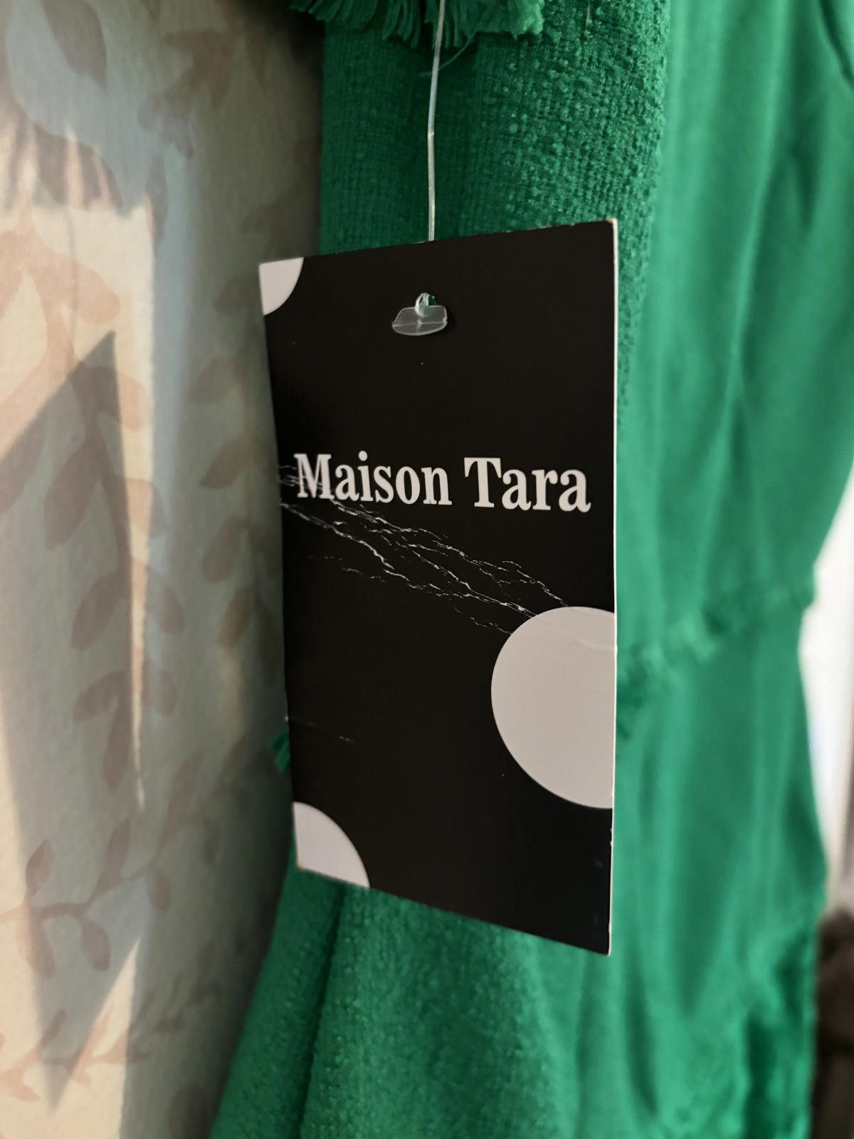 Designer NWT Maison Tara Green Dress with Lace Hem Size L / US 10 / IT 46 - 5 Thumbnail
