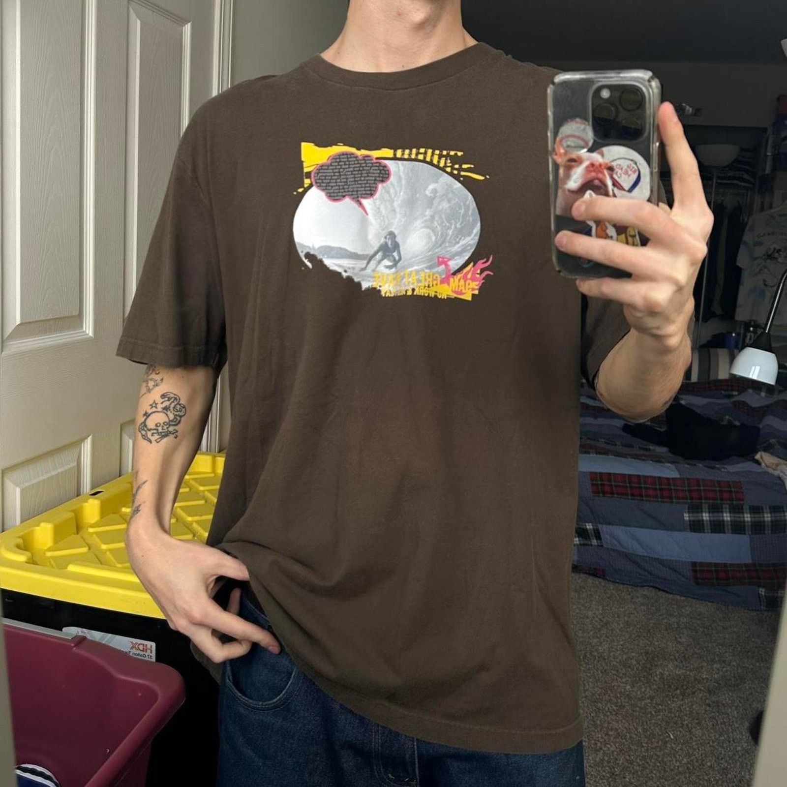 Old Navy × Vintage Rare Vintage 00s Y2K Old Navy Surf Skater Graphic Tee Shirt Size US XXL / EU 58 / 5 - 6 Thumbnail