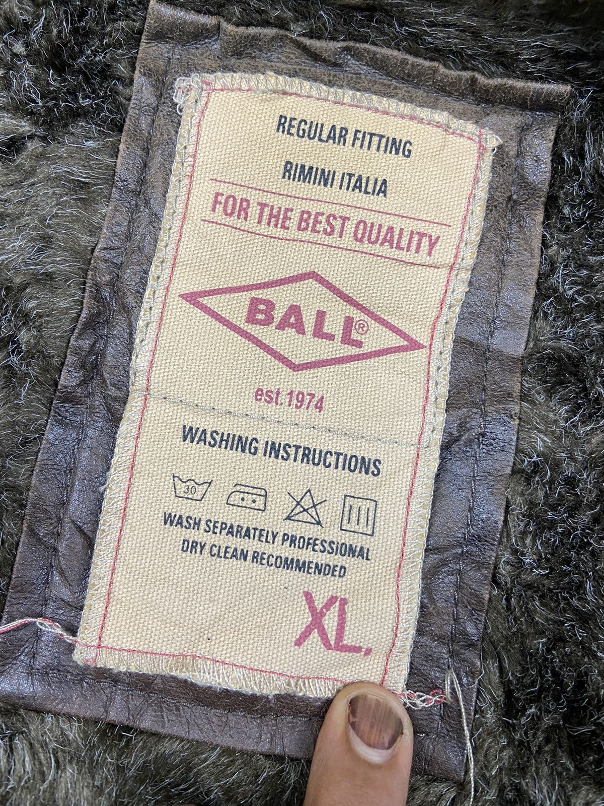Leather × Vintage Vintage 90’s Ball Fleece Single Pocket Faded Leather Jacket Size US XL / EU 56 / 4 - 6 Thumbnail