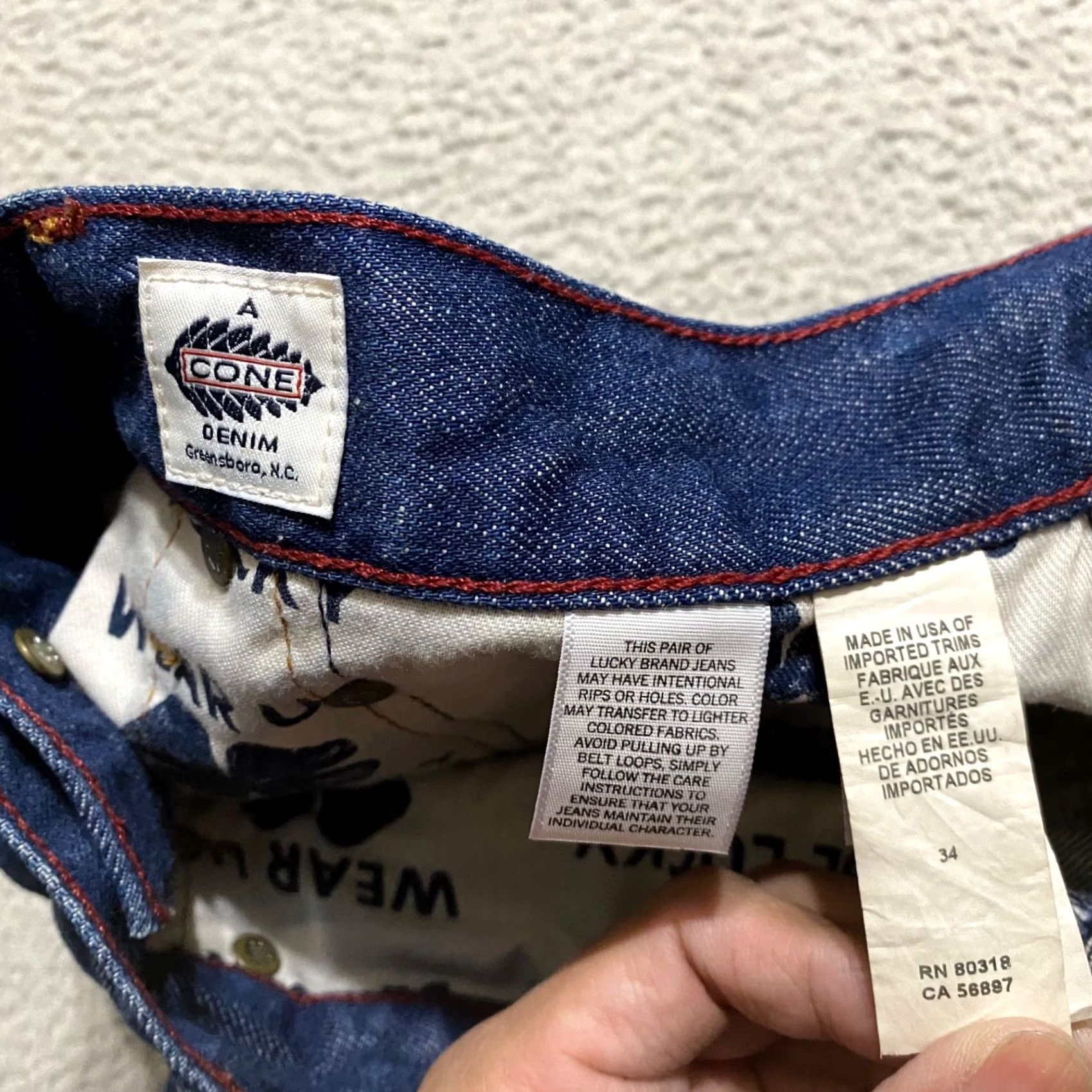 Lucky Brand Lucky Brand Jeans Mens 34 Athletic Straight Mid Rise Medium Wash Blue Cone Denim Size US 34 / EU 50 - 4 Thumbnail