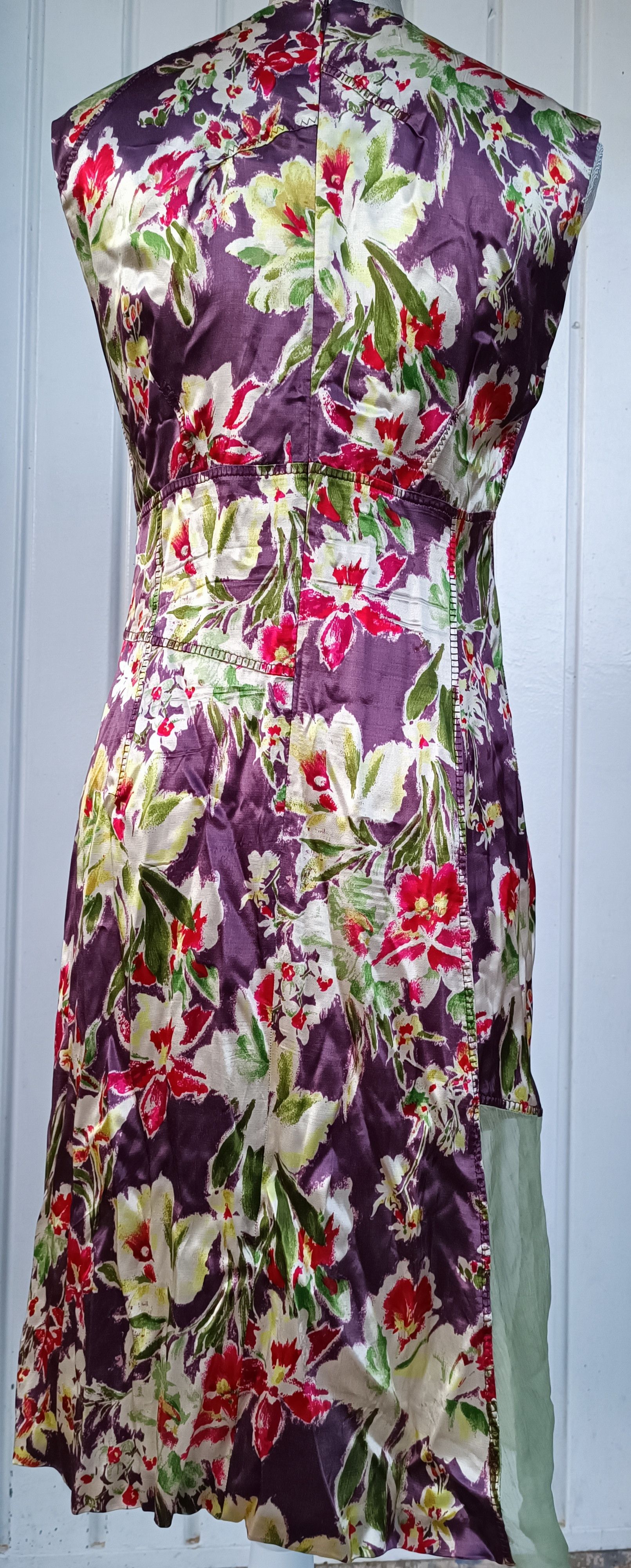 Jean Paul Gaultier 2000's- Midi dress in shiny purple satin Size M / US 6-8 / IT 42-44 - 10 Thumbnail