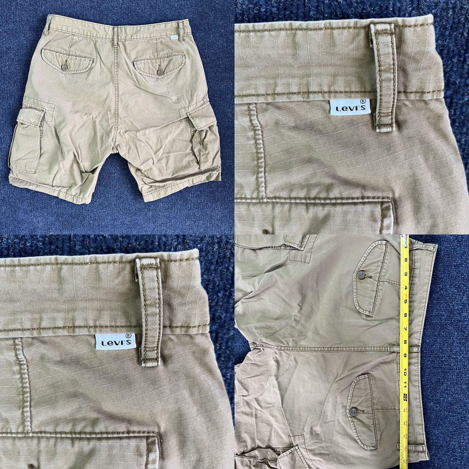 Levi's Y2K Mens Levi's Cargo Shorts 38 Beige Ripstop Casual Outdoor Utility Summer Size US 38 / EU 54 - 8 Thumbnail