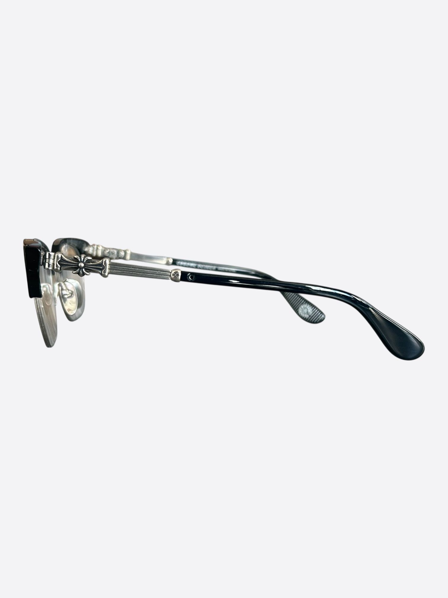 Chrome Hearts Chrome Hearts Black & Silver Bonennoisseur II Glasses Size ONE SIZE - 3 Thumbnail