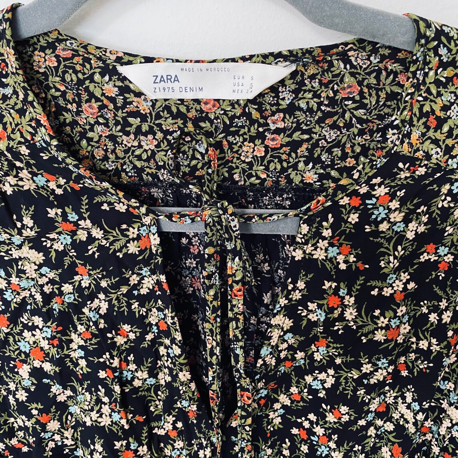 Zara Zara Black Multi Floral Tiered Ruffle Mini Tie Front Small Size S / US 4 / IT 40 - 2 Thumbnail